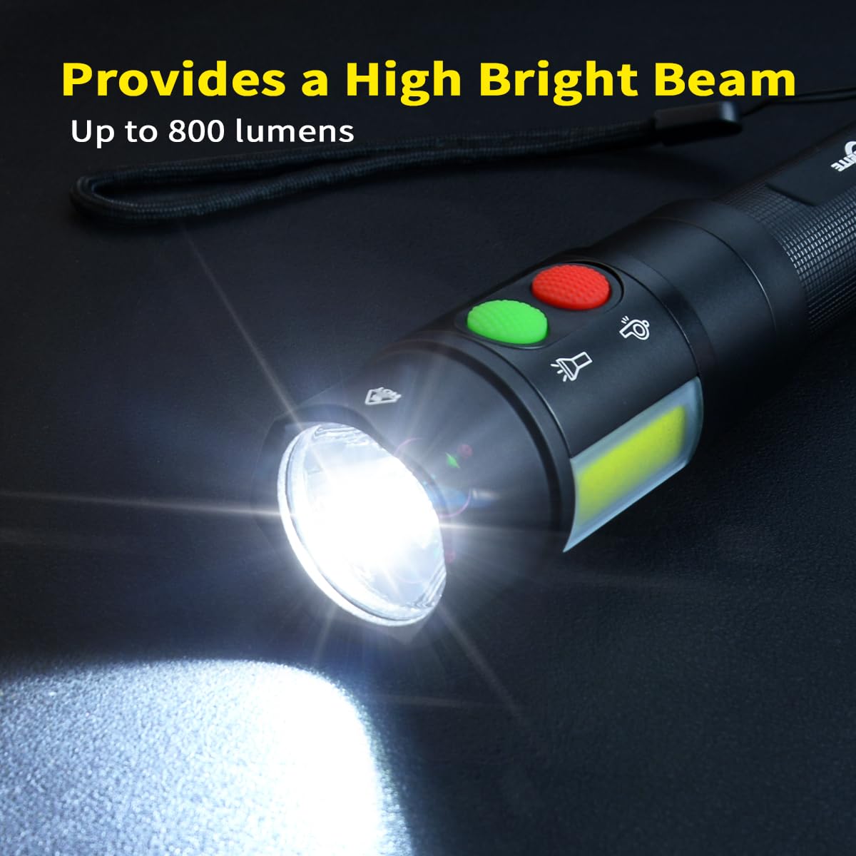 Aulite Electronic Whistle Wand Flashlight For Traffic,Training Usb C & Magnetic Rechargeable,Cob Light,Magnets Base