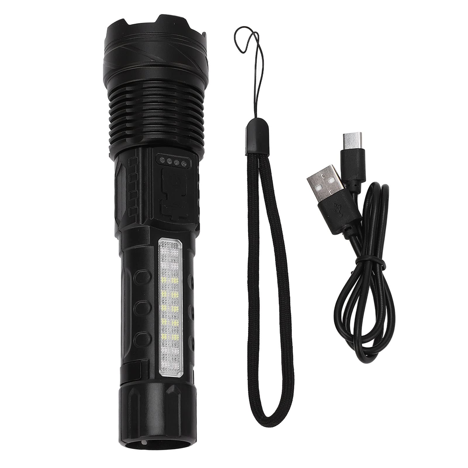 Plplaaoo Rechargeable Led Flashlightss,Super Bright Flash Light,Led Bright Flashlight Cob Work Light Usb Rechargeable Ipx4 Outdoor Lighting White Flashlight 800Lm