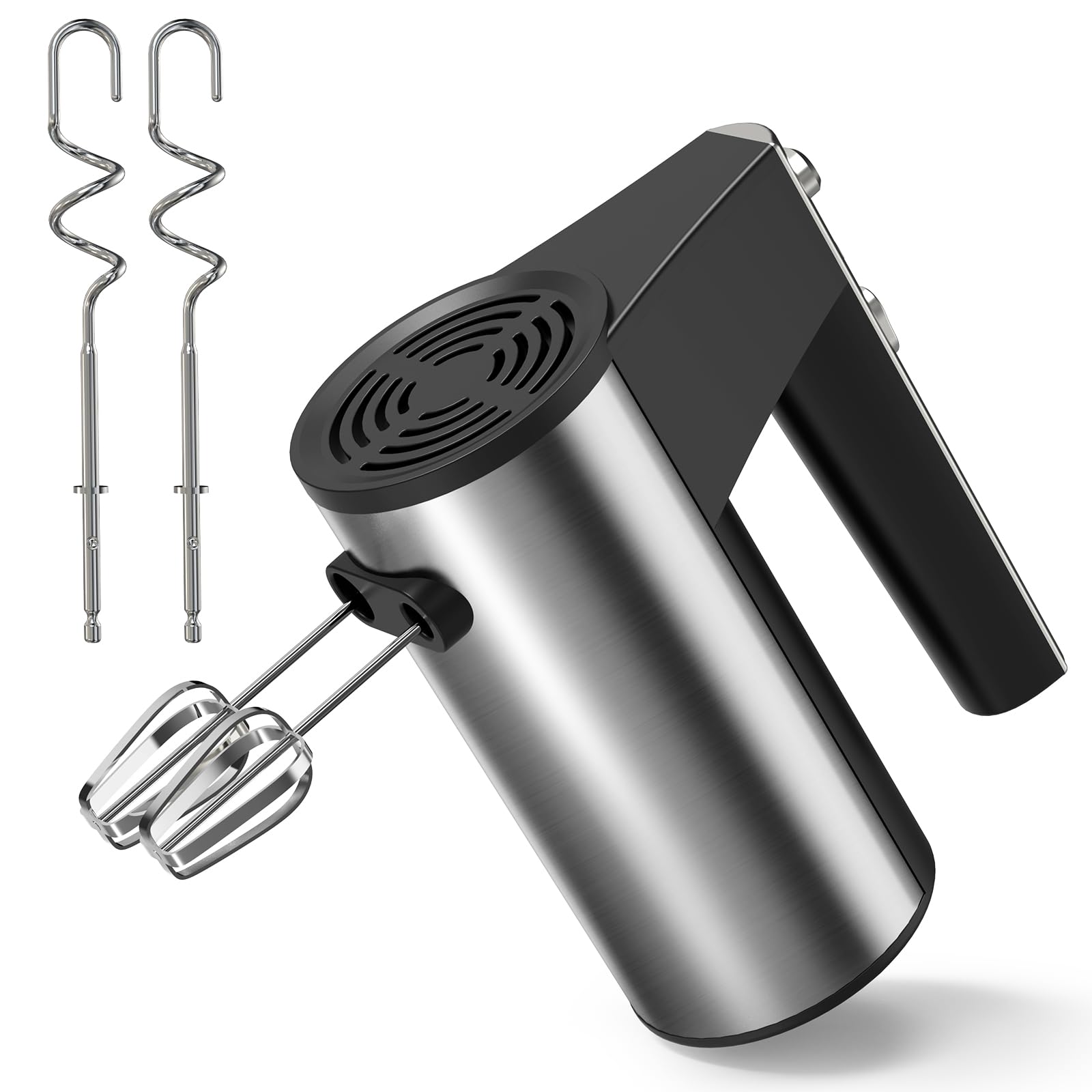 Mera House Stainless Steel Hand Blender, 5 Speed, Turbo Mixer With Interchangeable Blades, Pastry Blenders, Includes 2 Rods And 2 Hooks, Versatile Electric Manual Blender