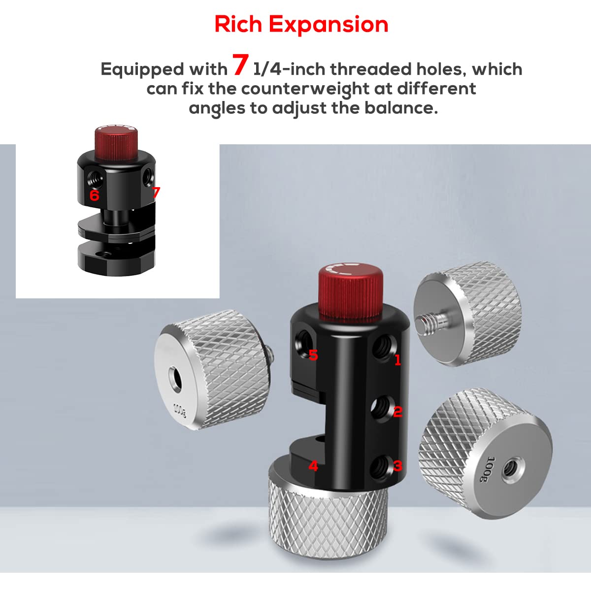 Eaxanpic Universal Gimbal Counterweight Kit,Mounting Clamp And 50G & 100G Counterweights,Gimbal Balance Weight Mount For Dji Ronin S/Rs2/Sc/Rsc 2/Rs 3 And Zhiyun Weebill Crane Gimbal Stabilizers