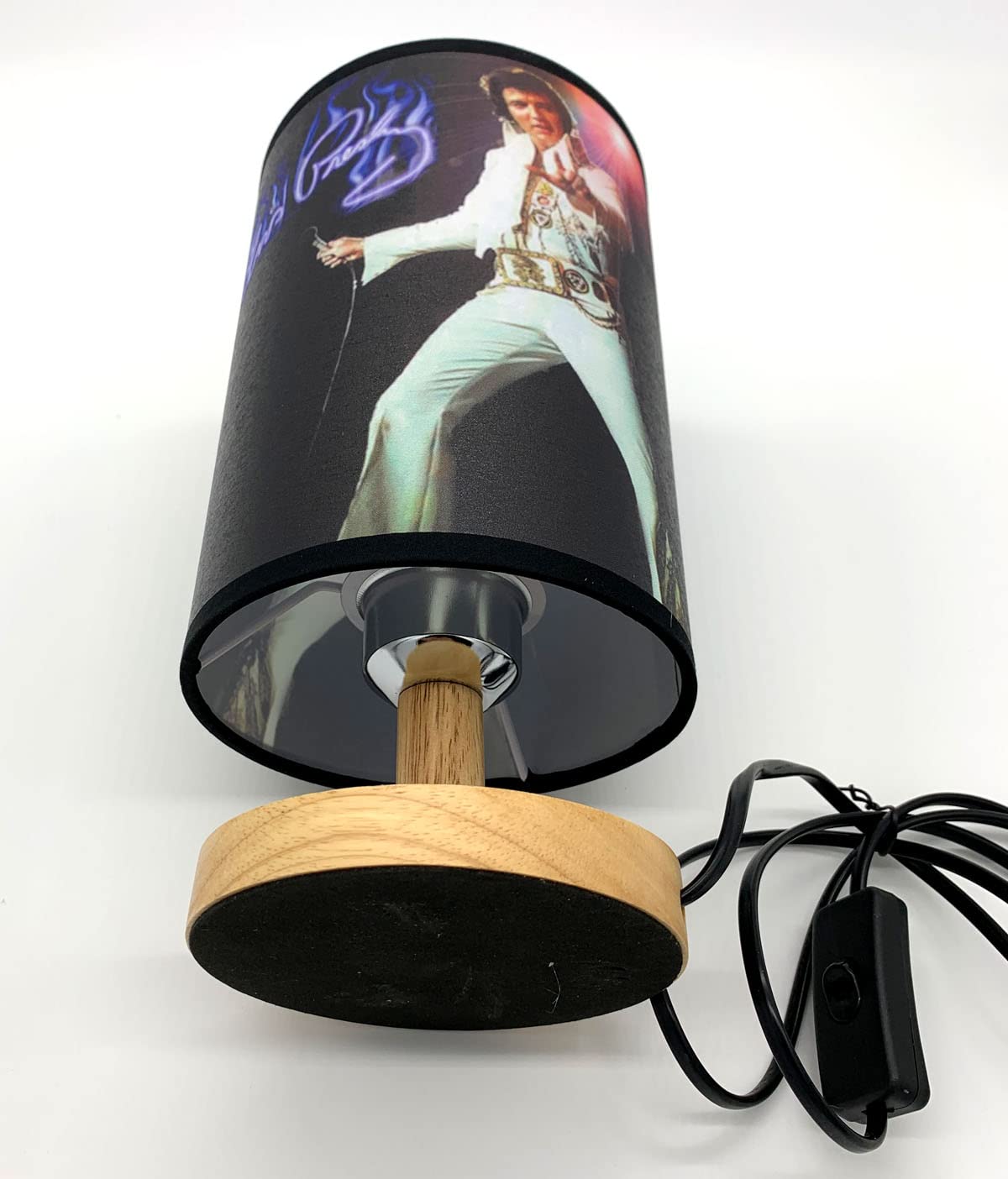 Cdecor Wood Base Table Lights Elvis Table Lamp With Light Bulb Bedside Night Light Great Decor Or Ideas, Sn-001