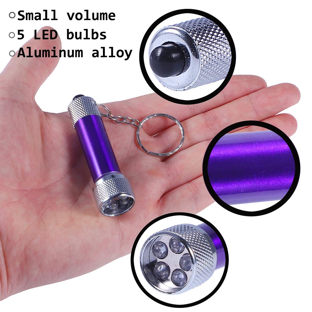 Antner 18Pcs Mini Flashlights Keychain 5 Bulbs Led Keychain Toy For Kids Party Favors, Camping, Travel, Home Or Office(Battery Included)
