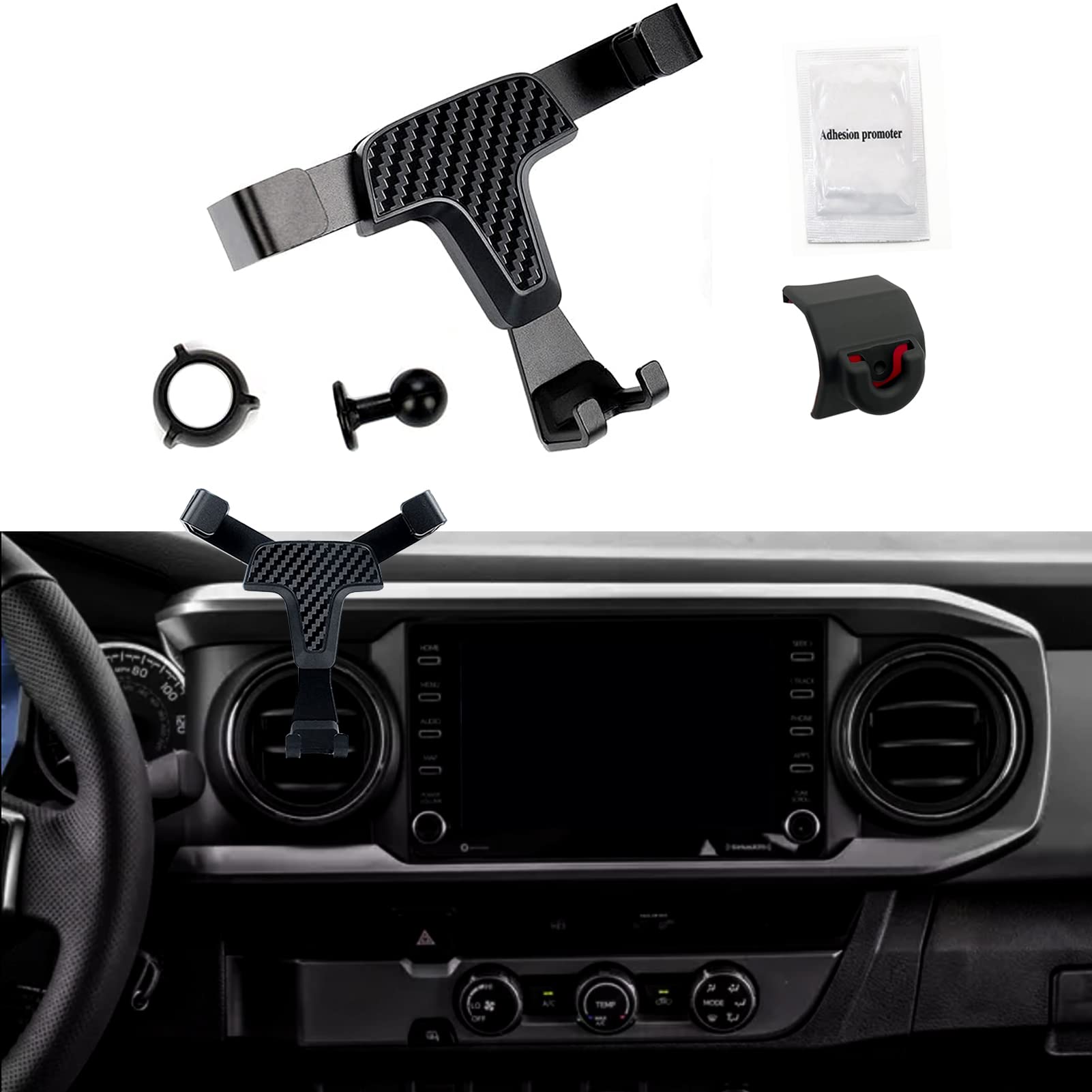 Microck Car Phone Holder Mount For Tacoma, Cellphone Dash Clip For Toyota Tacoma 2016 2017 2018 2019 2020   , For All Mobile Phones
