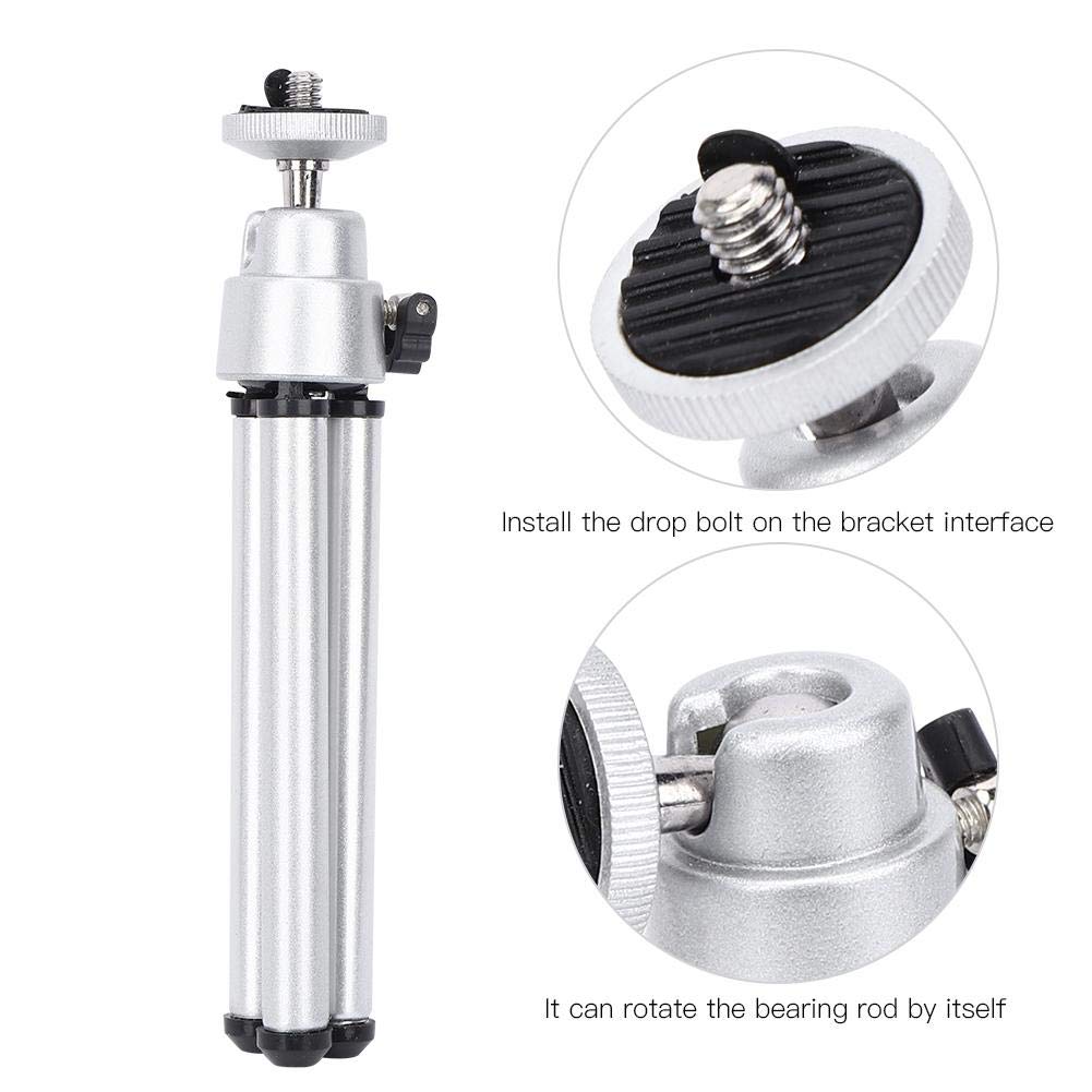 Alomejor 3Pcs Telescope Tripod Aluminium Alloy Silver Stoving Varnish Lightweight Mini Foldable Pocket Telescope Tripod