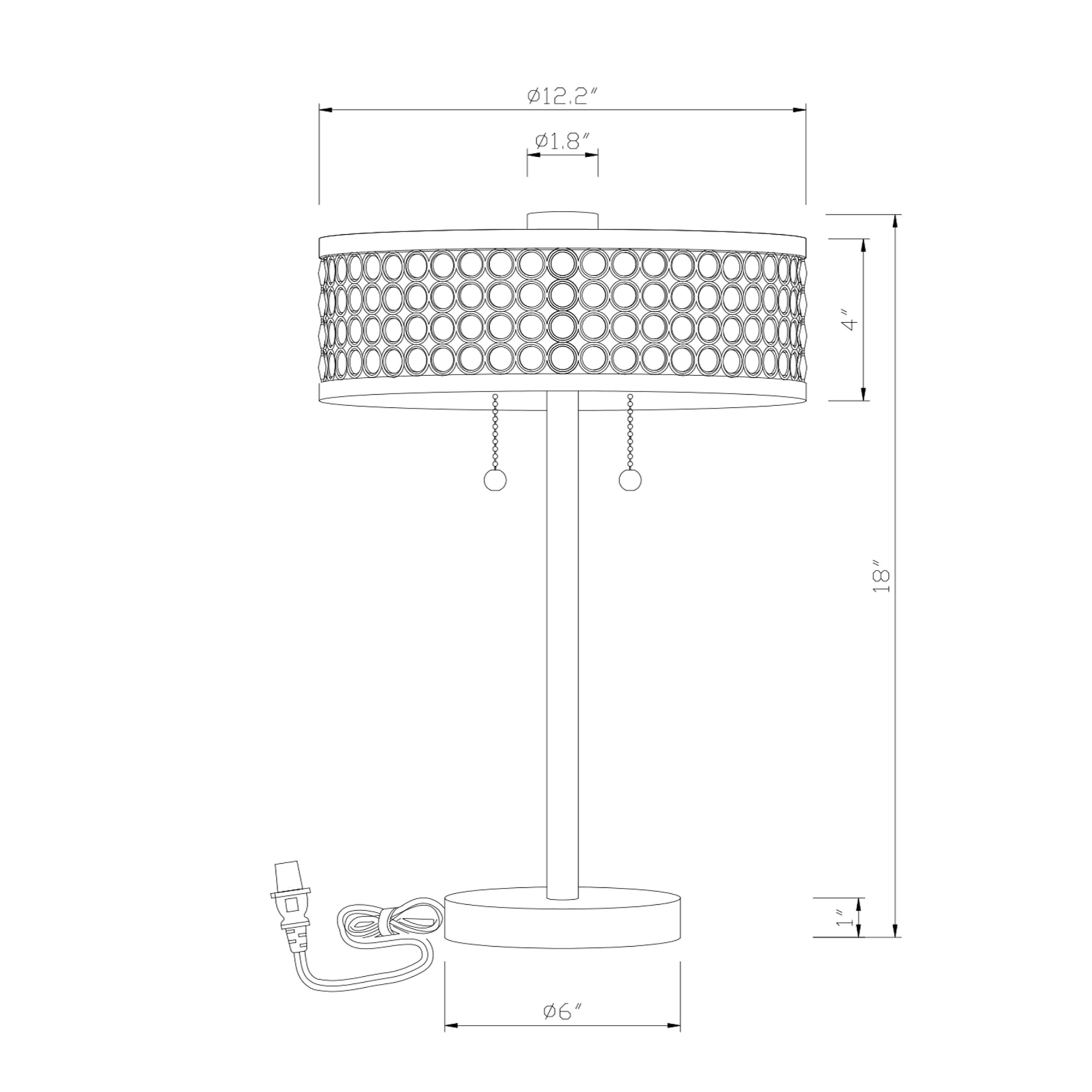 Warehouse Of Tiffany'S 6002/2Tl Julianna 12 In. 2-Light Indoor Chrome Finish Table Lamp With Light Kit