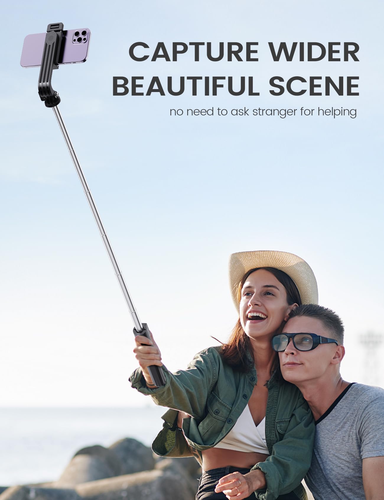 Anxre Selfie Stick Tripod With Remote, Extendable 360° Rotatable Selfie Stick, 41.7" Phone Tripod Stand For Cell Phone Filming Compatible With Iphone Samsung Android Smartphone Gopro