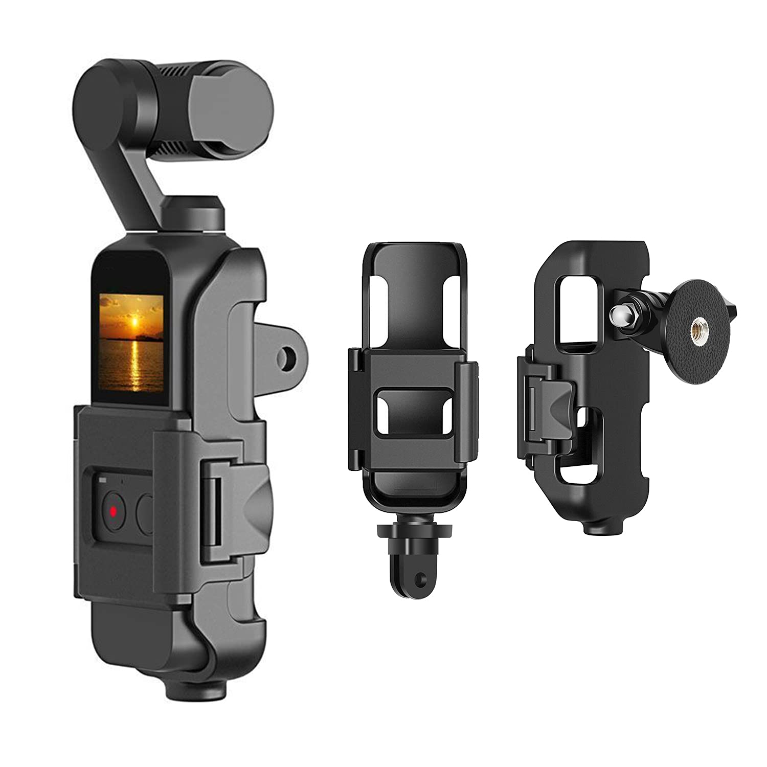 Meneea 3 In 1 Tripod And Action Gopro Mount Stand Bracket For Dji Osmo Pocket And Pocket 2, Action Cam Mount With Screw