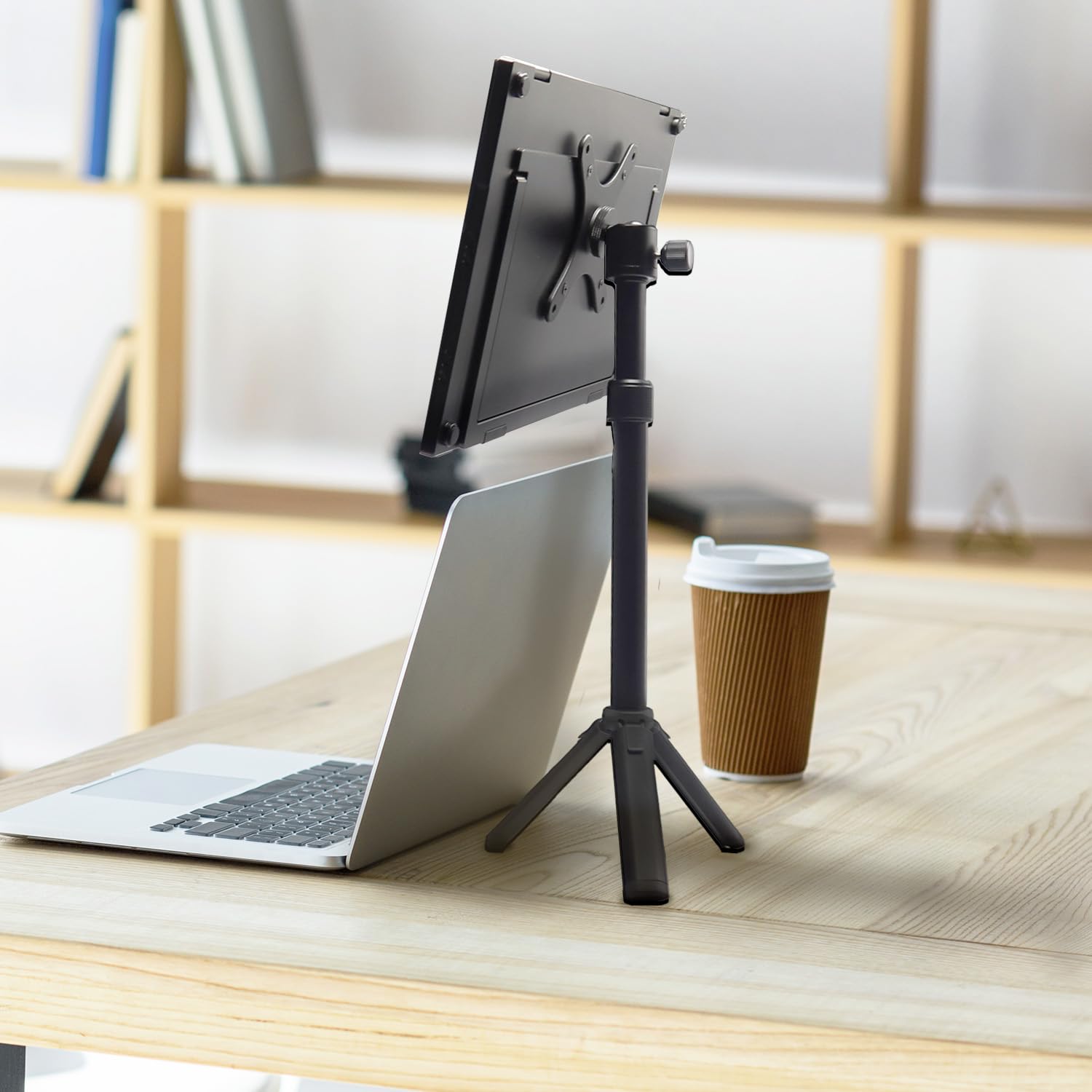 Kado Metal Portable Monitor Stand Tripod Premium Durable, 100X100Mm 75X75Mm Wall Mount Arm Mount Adapater Plate, 360° Ball Head And 1/4" Screw Compact For Phone, Tablet, Projector, Camera And Webcam