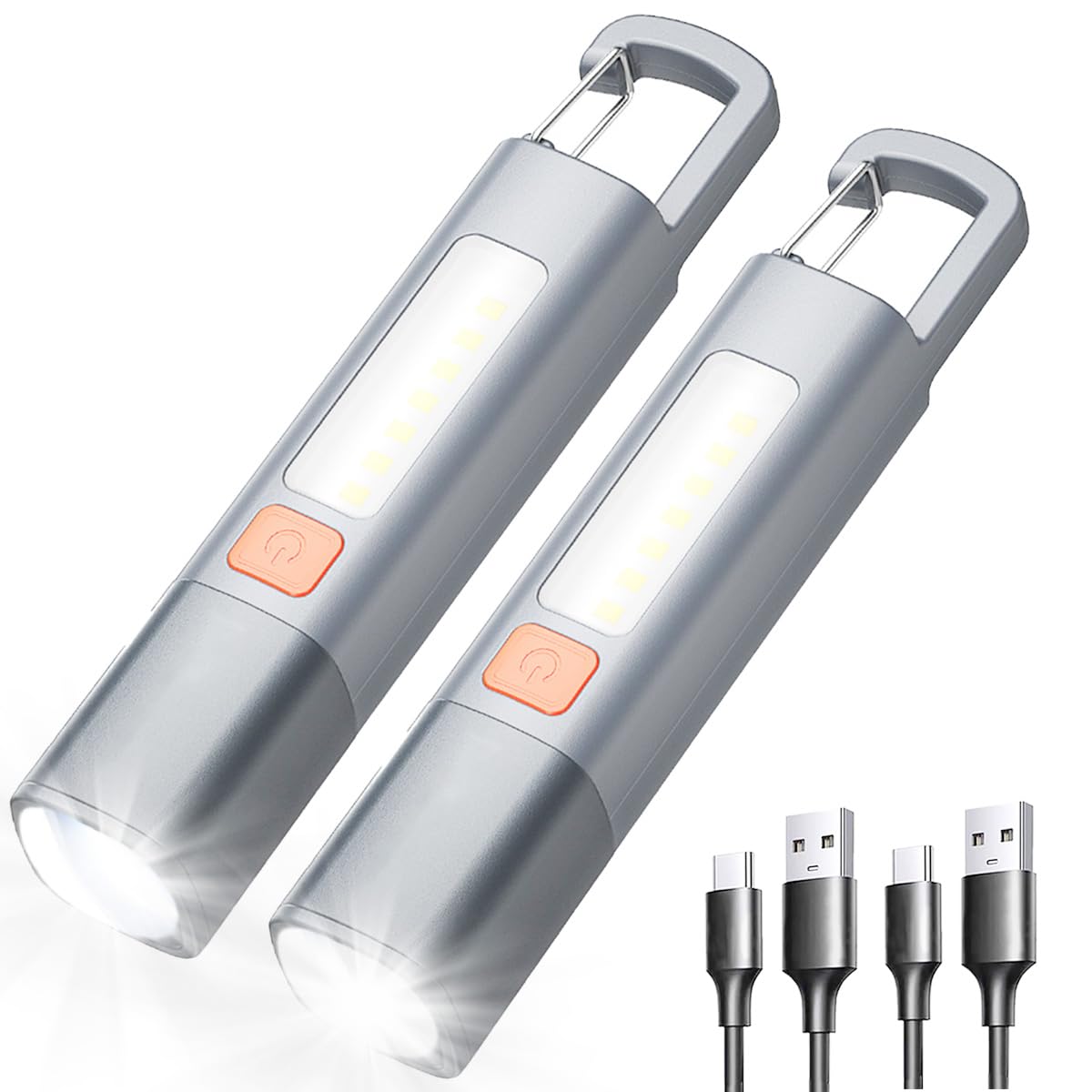 Youawe Rechargeable Led Flashlights High Lumens, 20,000 Lumens Super Bright Flashlight With Usb Cable And Hook, 3 Modes, Waterproof Flash Light Handheld Powerful Flashlight For Home Camping ﻿- 2 Pack