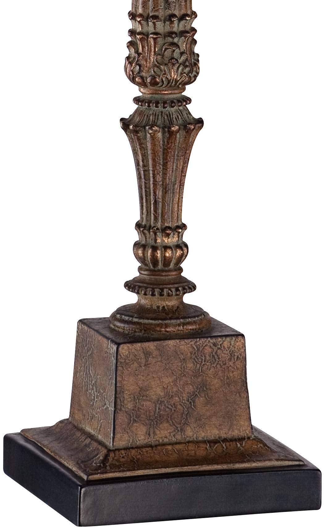 Regency Hill Thorood 35 1/2" Tall Large Traditional End Table Lamp Brown Finish Single Fabric Beige Shade Console Living Room Bedroom Bedside Nightstand House Office Home Reading Kitchen Entryway