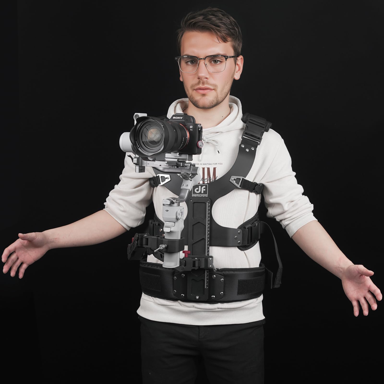 Df Digitalfoto Thanos 4.5-11 Lbs Universal Video Camera Gimbal Support Vest Arm Stabilizer System Compatible With Ronin S Dji Rs3/Rs4/Rs 4 Pro/Rs2/Rsc2, Zhiyun Crane 2 Moza Air 2 Feiyu Ak2000 Etc