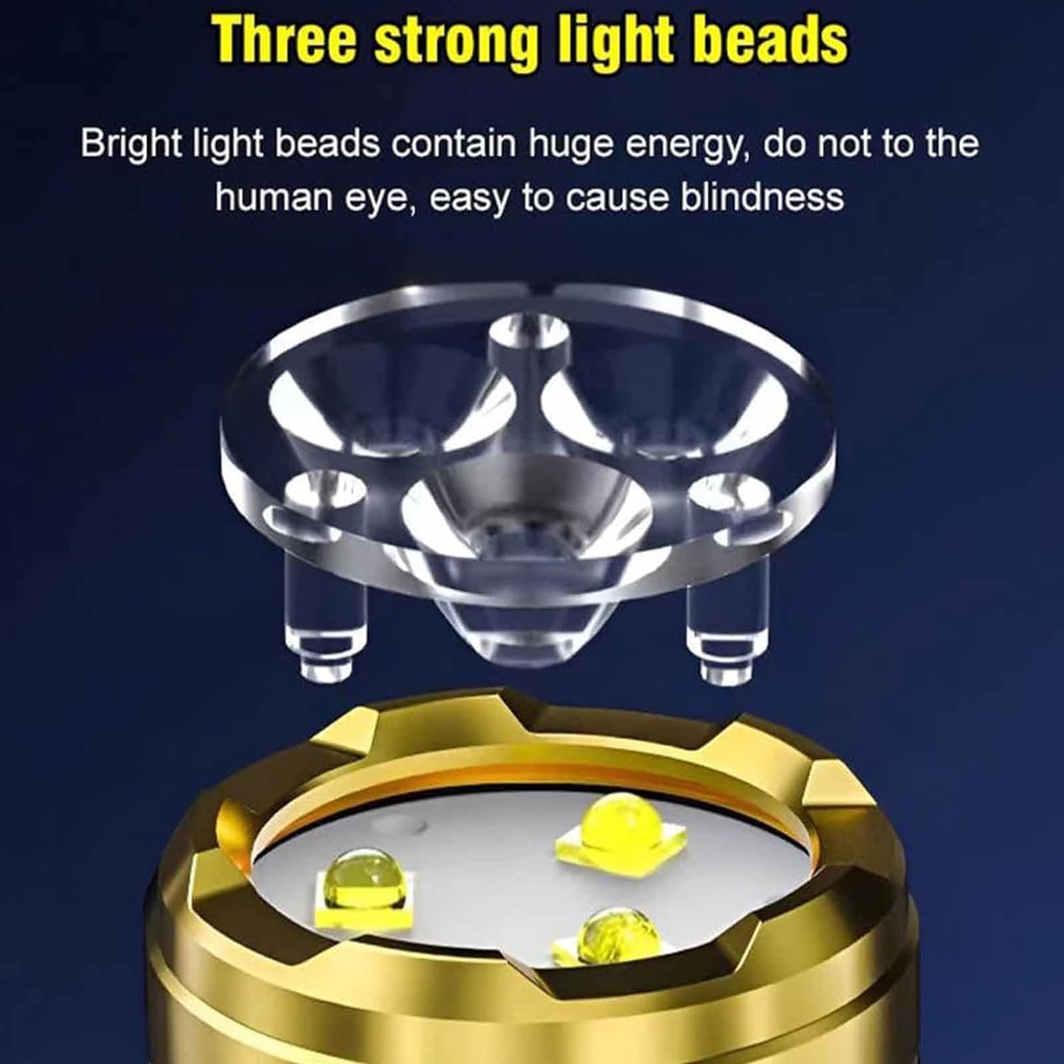 Habohuse German Three-Eyed Monster Mini Flash Super Power Flashlight, Thumb Flashlight Mini Flashlights, Multi-Functional Mini Pen Clip Flashlight Light Steel High Lumen Rechargeable Waterproof (2Pcs-A)