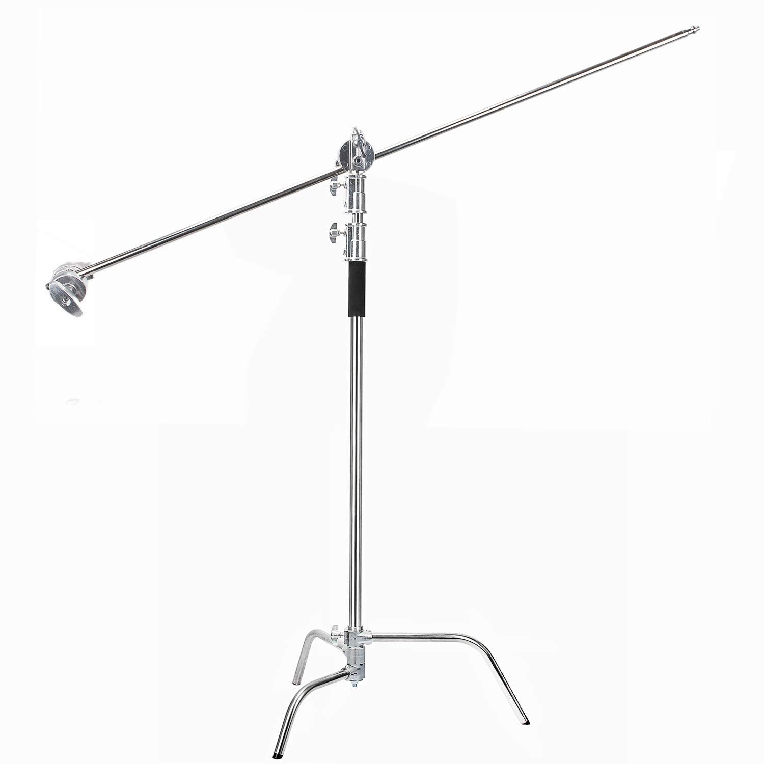 Eachshot C Stand Metal With Bag Wheel Max 10.8Ft/330Cm With 106Cm Holding Arm 2 Pieces Grip Head For Godox Ad400 Pro Ad600 Pro Ad600Bm Aputure 120D 300D Ii For Photography Studio Video Monolight