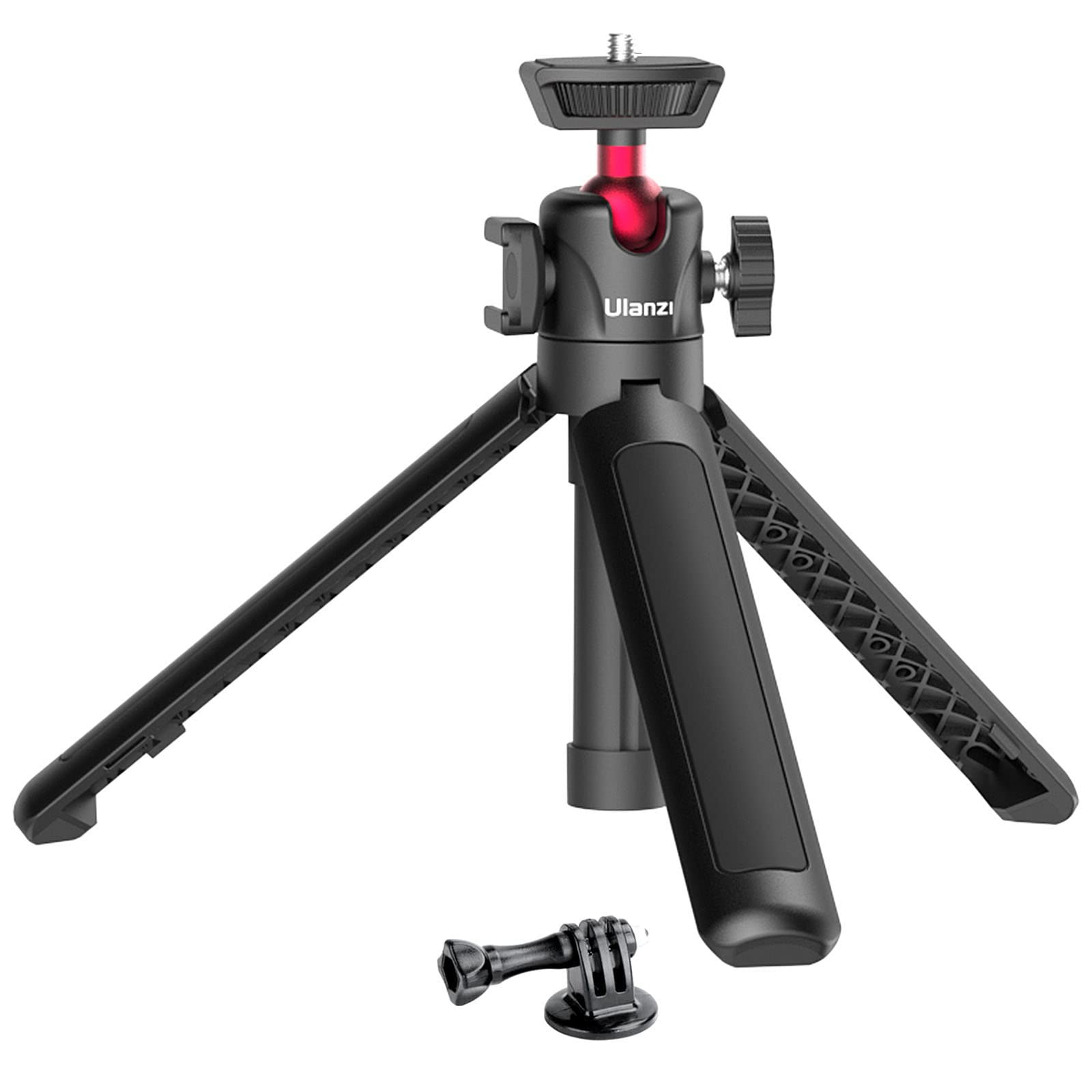 Ulanzi Select Mt-16 Extendable Mini Camera Tripod, 4 Levels Adjustment 360° Ball Head Cold Shoe Lightweight Portable Vlog Travel Selfie Stick Handle Grip Desktop Webcam Tripod For Dslr Action Camera
