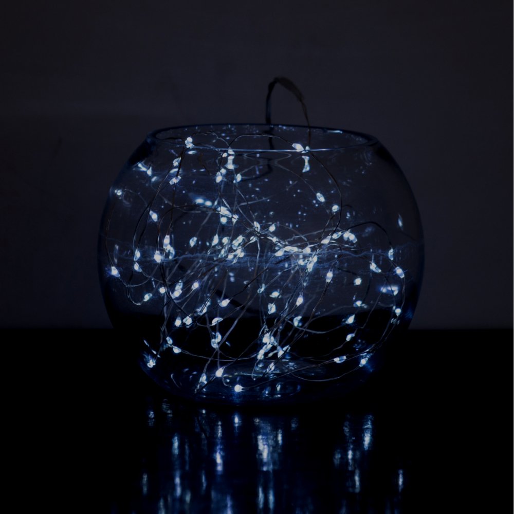 Hunnykome Solar Lighting Solar Powered String Lights, 100 Led Copper Wire Lights, Waterproof Starry String Lights, Indoor/Outdoor Solar Decoration Lights For Gardens, Patios, Homes, Parties: 20 Ft, Platinum
