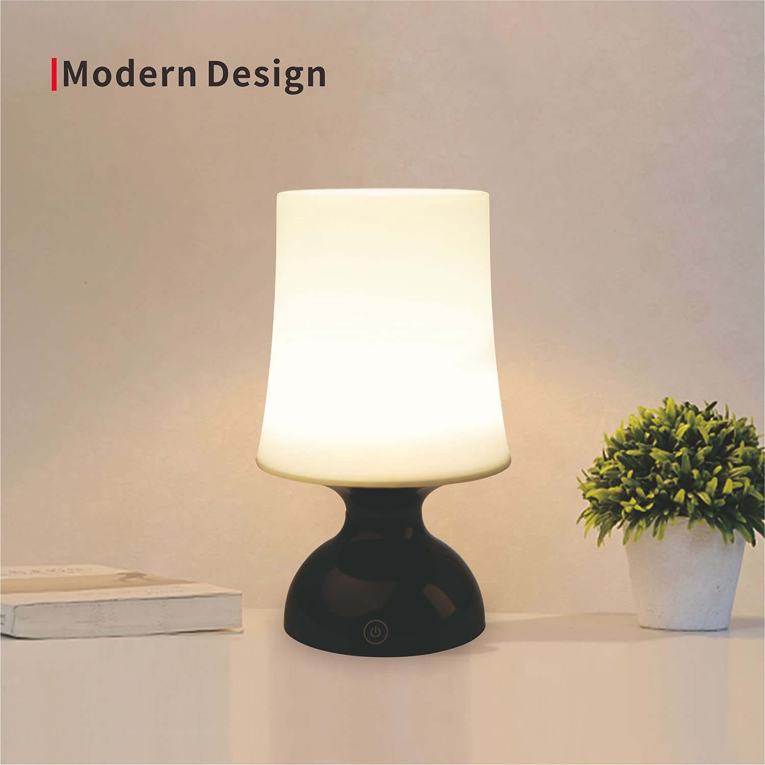 Riverlux Led Mood Light,Black And White Lamp,Nordic Style Table Lamp,Minimalist Desk Lamp,Nursery Night Light,Battery Operated Table Lamp,Children Bedside , Portable Led Lamp