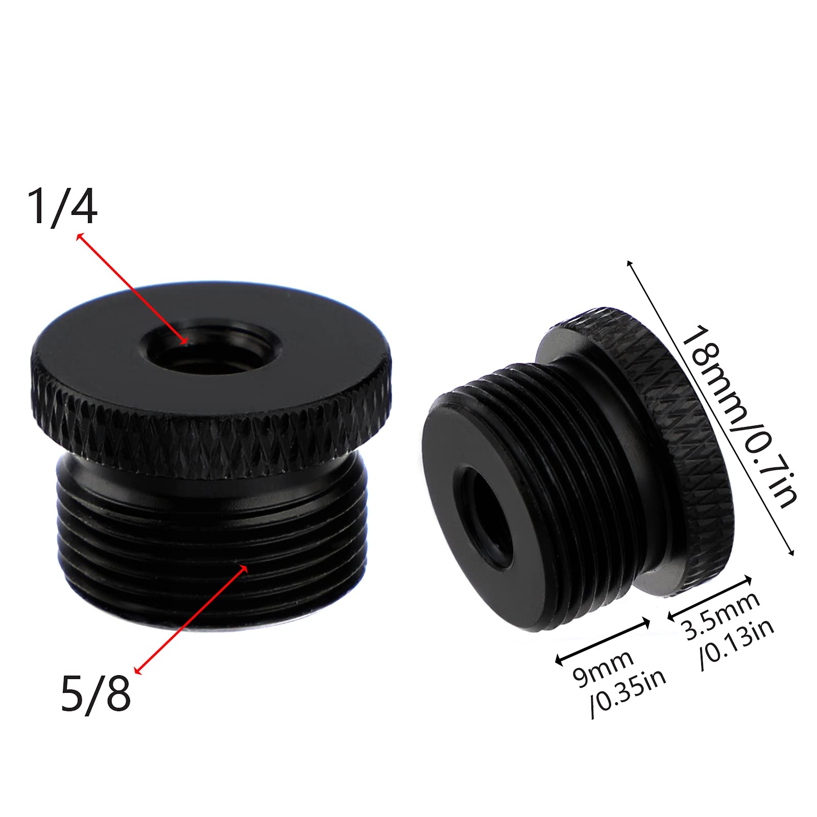Savita 2Pcs Mic Foot Adapter Screw Thread Adapter 1/4 Female To 5/8 Male Tripod Screw Adapter For Camera Monitor Microphone Stand