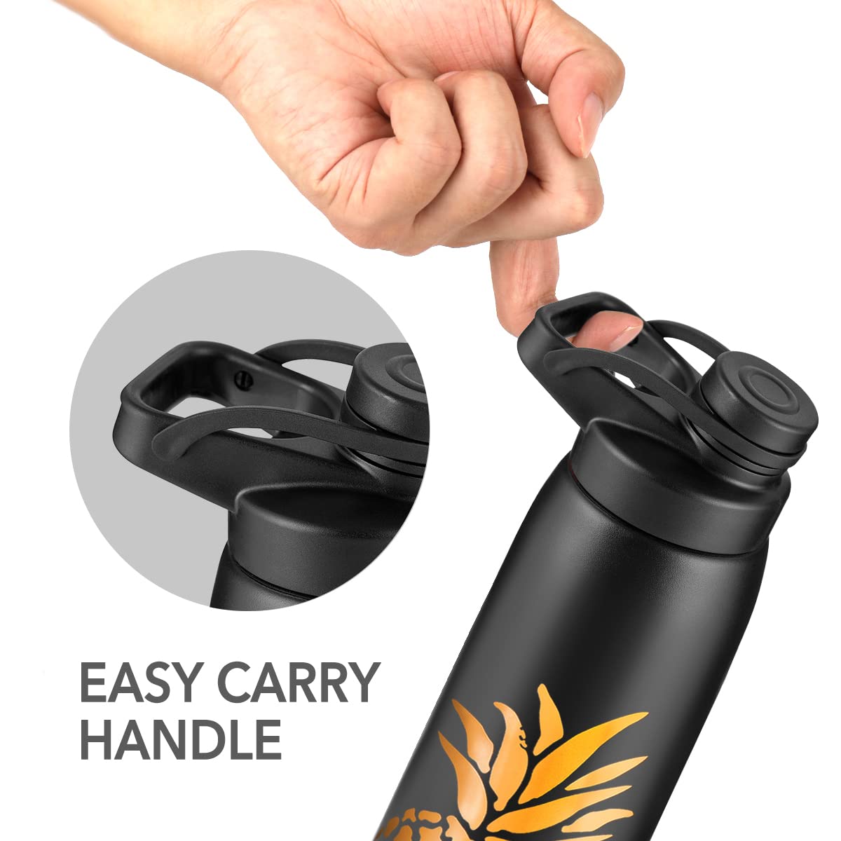 Life'S Easy Stainless Steel Water Bottle - Spout Lid Design - Double Wall Insulation And Wide Mouth