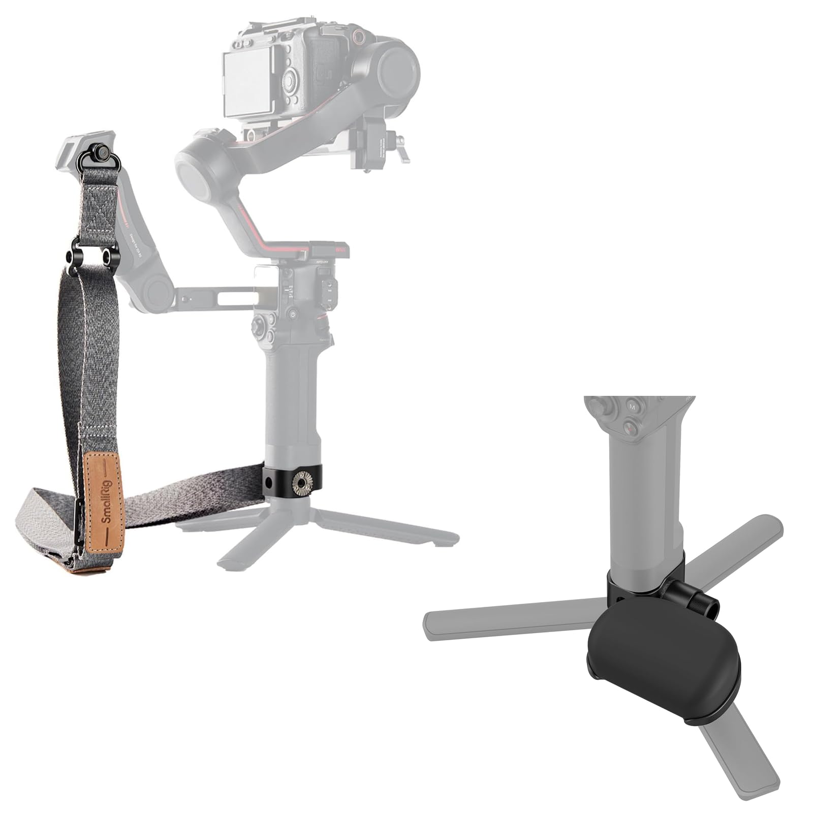 Smallrig Rs3 Rs2 Weight-Reducing Shoulder Strap Compatible With Sling Handle For Dji + Wrist Support For Dji Rs 4/Rs 4 Pro/Rs 3/Rs 3 Pro/Rs 2