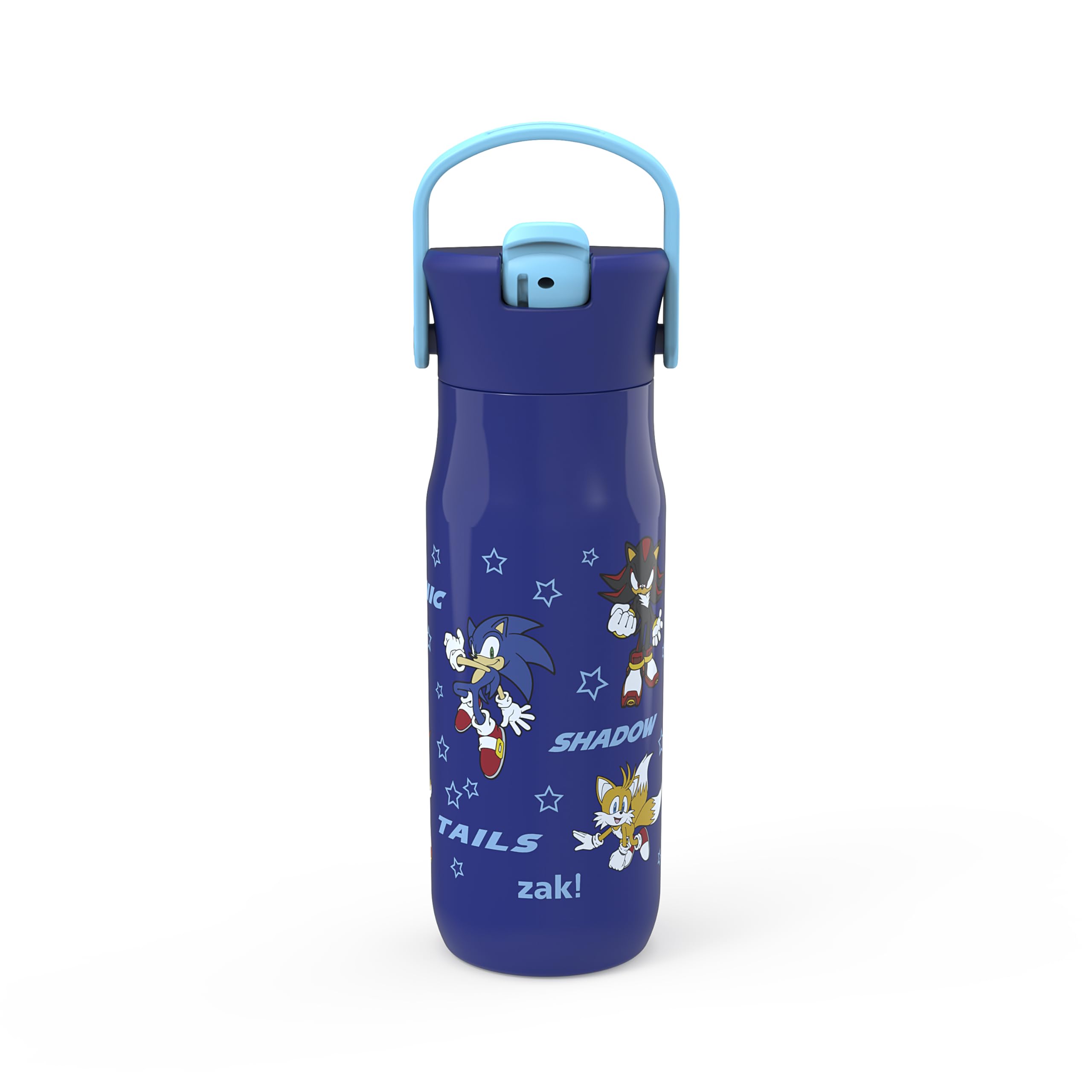 Zak Designs Harmony Sonic The Hedgehog Water Bottle For Travel Or Home, 20Oz Recycled Stainless