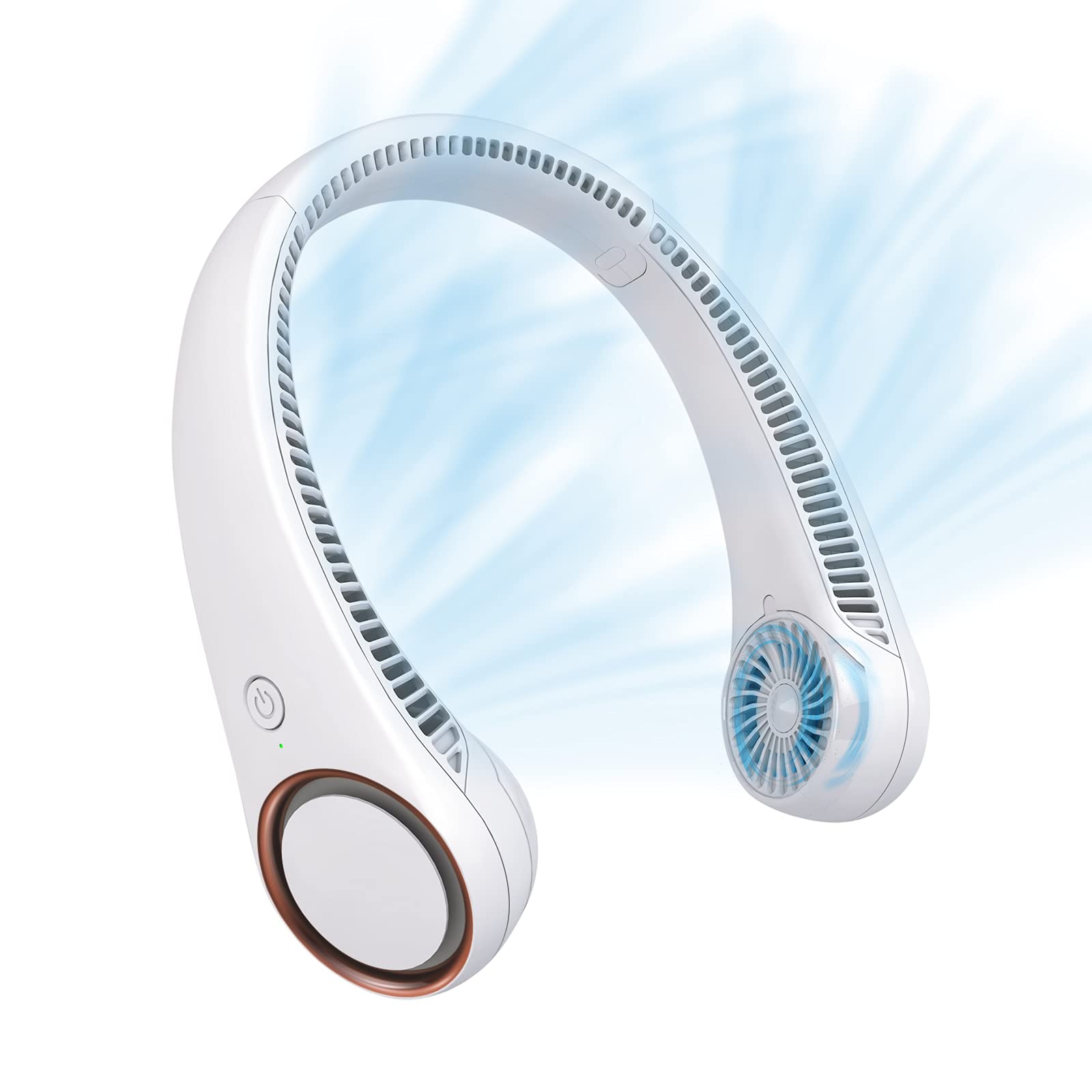Civpower Neck Fan: Portable Personal Neck Cooling Rechargeable Bladeless Fan - Hands Free 3 Speed - Koospark
