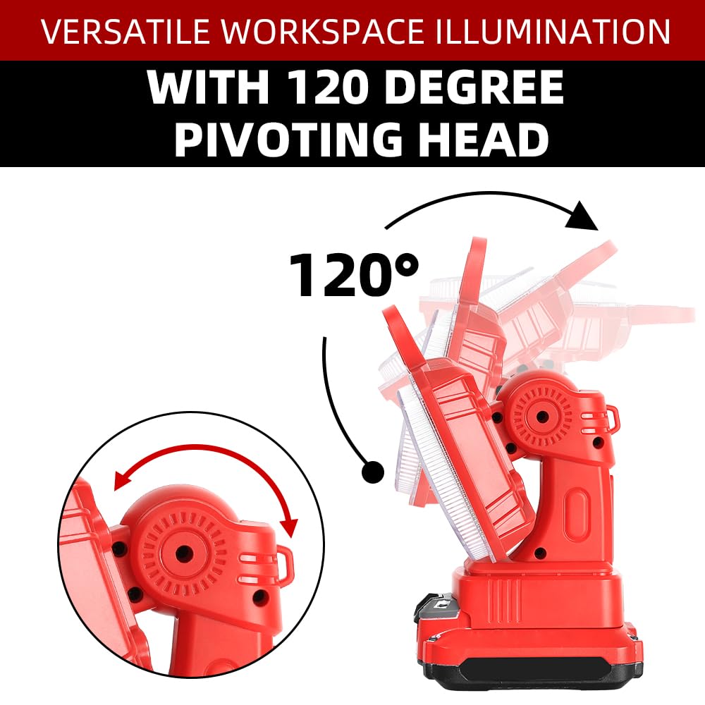 Xidesyzyct 4200Lm Cordless Flashlight Compatible With Craftsman V20 Li-Ion Battery, 40W Led Work Light With 5V/2.1A Usb Port &Type C Port 120° Pivoting Head Floodlight Spotlight(Tool Only)