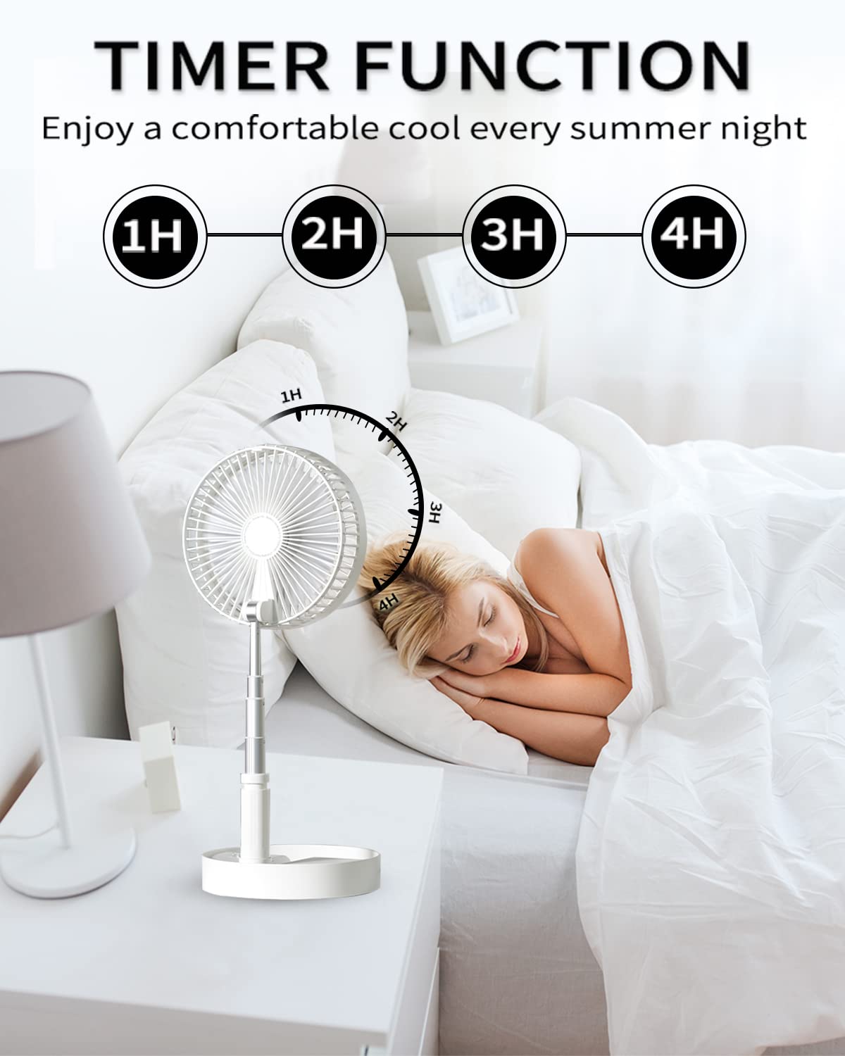 Un Unitedtime Desk And Table Fan, Foldable Fans Portable Travel Fan Battery Operated Or Usb Powered