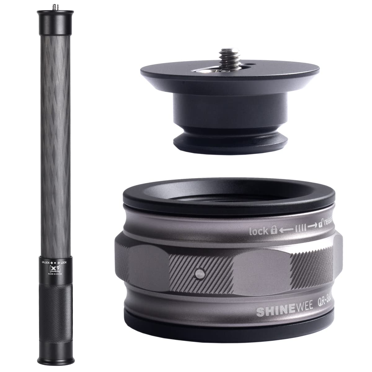 Shiee Camera Extension Pole + Move Quick Release System,360 Degree Qiick Release Pole For Camera,Gimbal