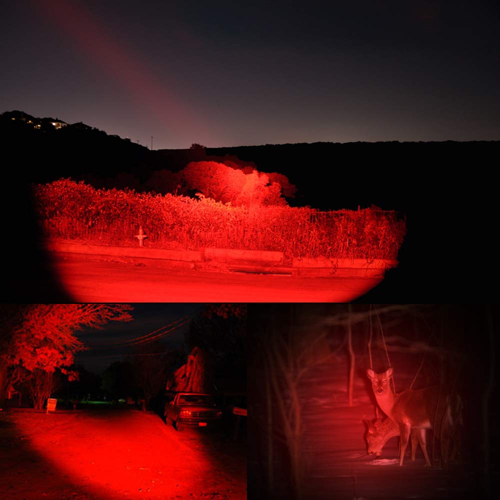 Aukvi High Power Red Light Flashlight,Mini Red Flashlight,Single Mode Red Led Flashlight, Zoomable Red Light Torch For Astronomy Aviation Night Observation