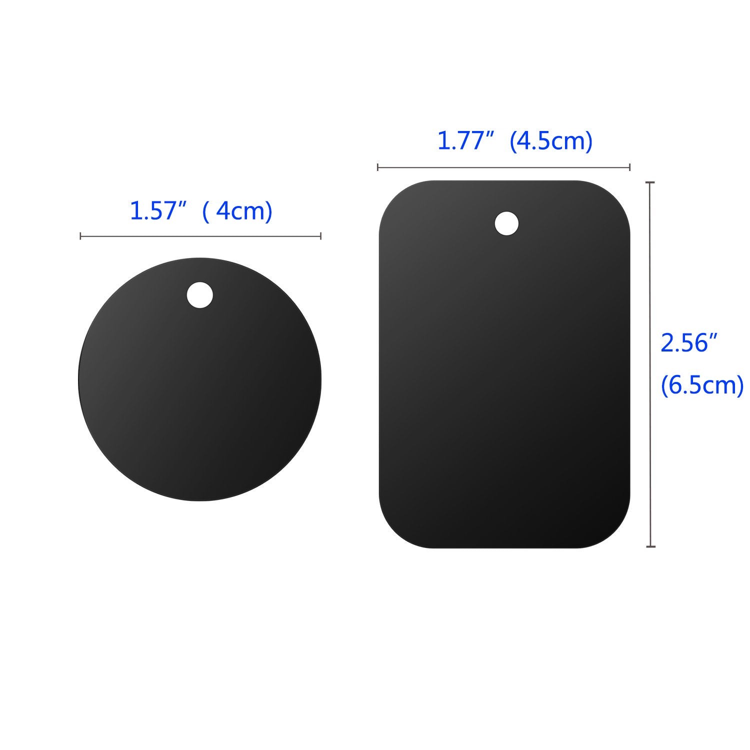 Dstelin Universal Metal Plate 8 Pack For Magnetic Phone Car Mount Holder Cradle With Adhesive (Compatible With Magnetic Mounts) - 4 Rectangle And 4 Round, Black