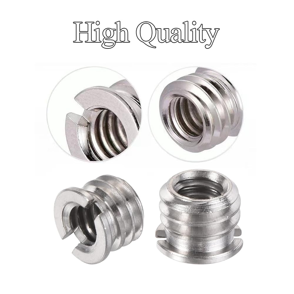 Coret 3/8" Female To 1/4" Female Screw Thread Adapter, Alloy Steel, Nickel Plated, Camera Tripod, Mic Stand, Projector Tray Holder
