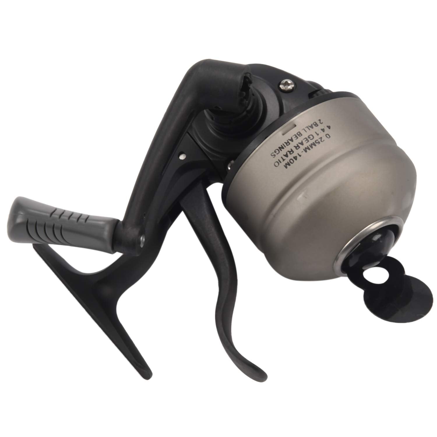 Doumneou Black & Silver Spincast Fishing Reel, 2Bb 4.4:1 Gear Ratio, Ambidextrous, Baitcasting Technique, Ocean & River Fishing