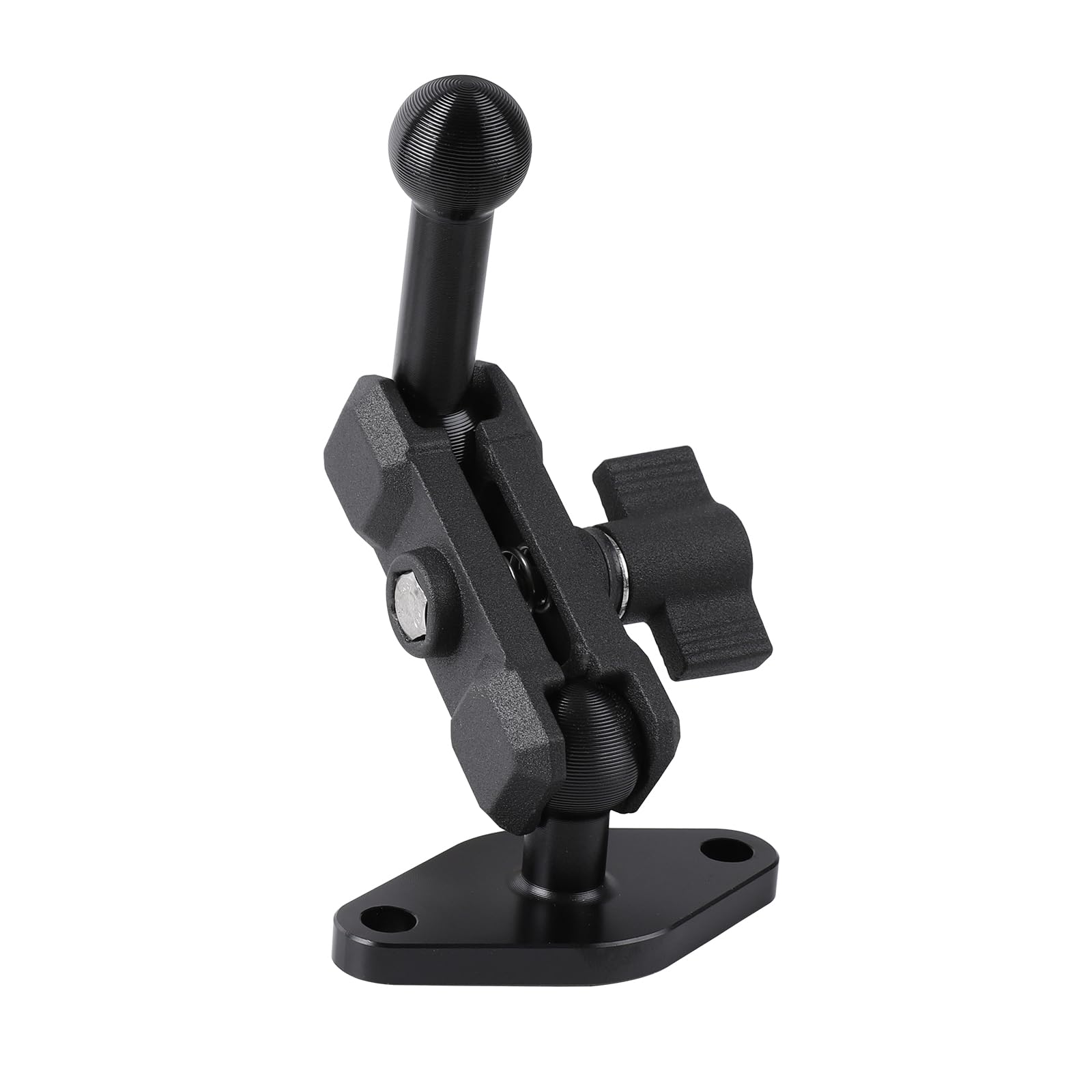 Leenconghui Aluminum Amps To 17Mm Ball Adapter With Extension Rod For Car Phone Holder, Drill Mount Ball Plate Base Meets Industry Standard Amps Hole Pattern,Compatible With Garmin Gps Nuvi Dezl Drive Zumo Rv