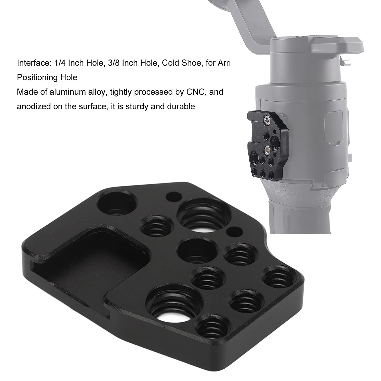 Ciciglow Rapid Connect Adapter For Dji Ronin S Sc Rs2 Rs3 Rsc2 Stabilizer, Aluminum Alloy Camera Accessory Can Be Connected External Monitors, Flash Lights, And Other Accessories