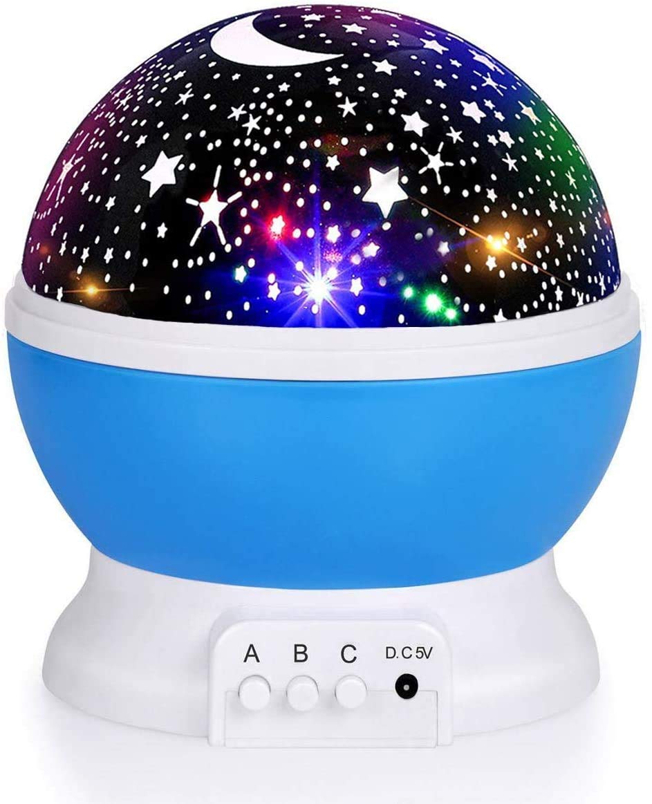Rictly Night Light For Kids, Nebula Star Projector Kids Night Light 360 Degree Rotation - 4 Led Bulbs 12 Light Color Changing With Usb Cable, Romantic  For Men Women Children