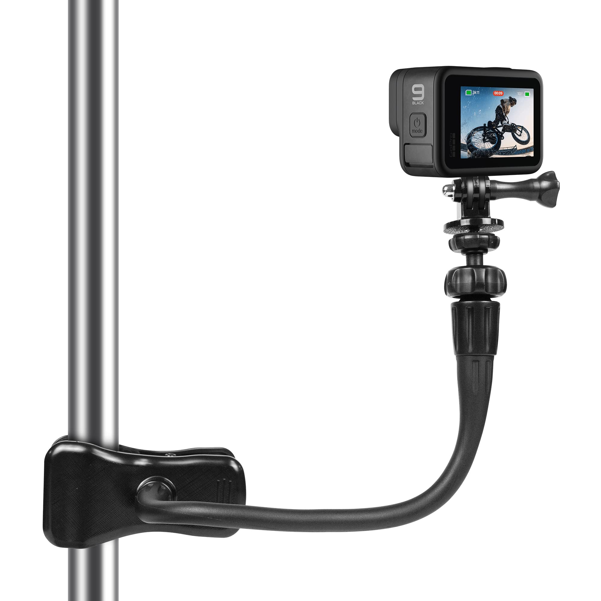 Fahliso Flexible Jaws Clamp Mount For Gopro Webcam Stand Holder Desk Table Clip With 1/4” Screw Thread 360° Ball Head Compatible With Logitech Webcam/Dji Action Cameras
