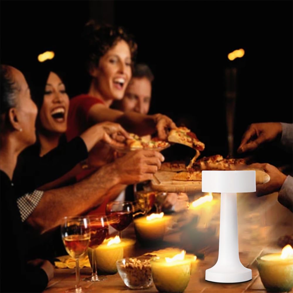 Ejfoiej Portable Led Table Lamp, 3-Levels Brightness Metal Desk Lamp, 3 Color Touch Control Rechargeable Night Light