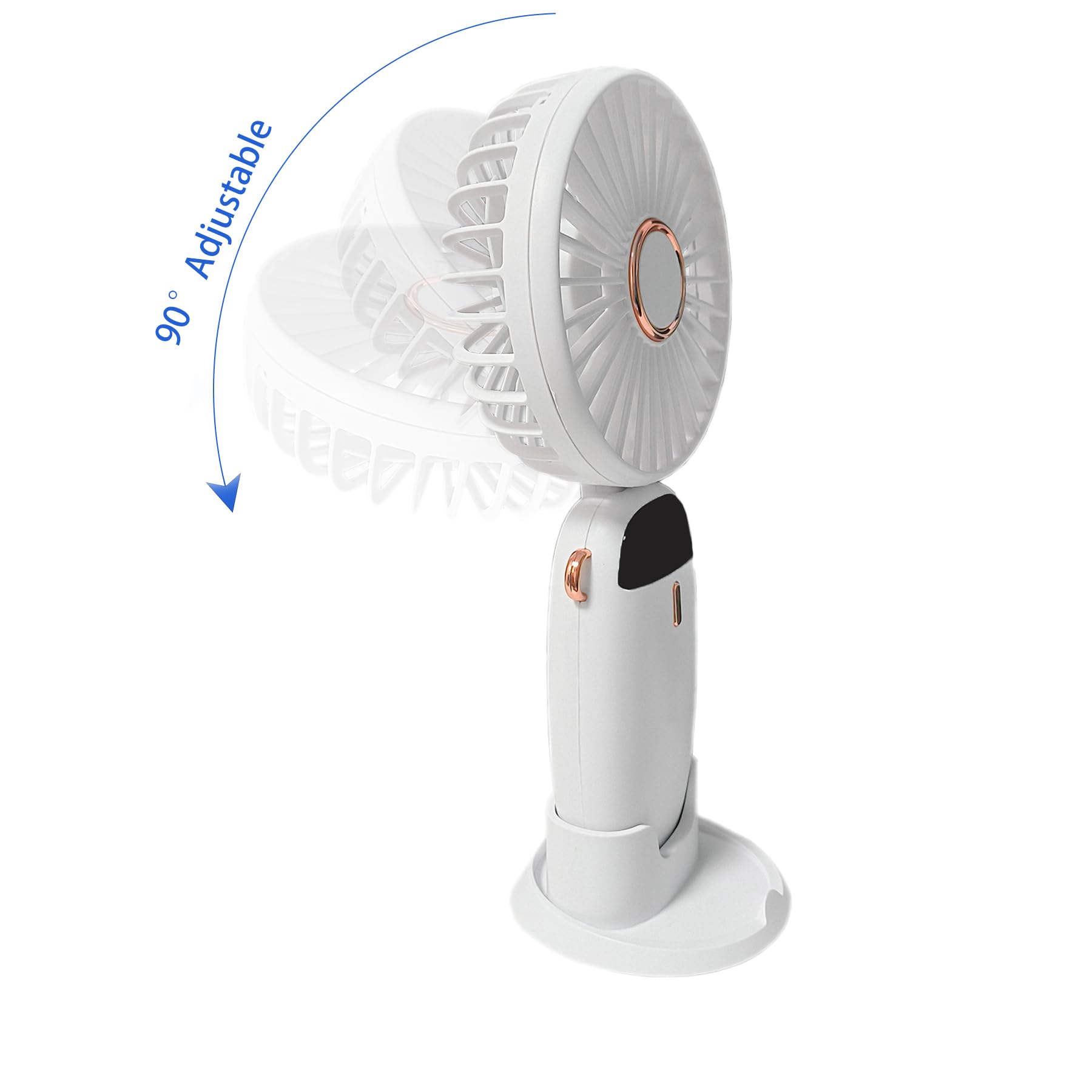 Portable Handheld Fan Small Hand-Held Flat Fans Type-C Rechargeable 2000Mah Desk Personal Fan