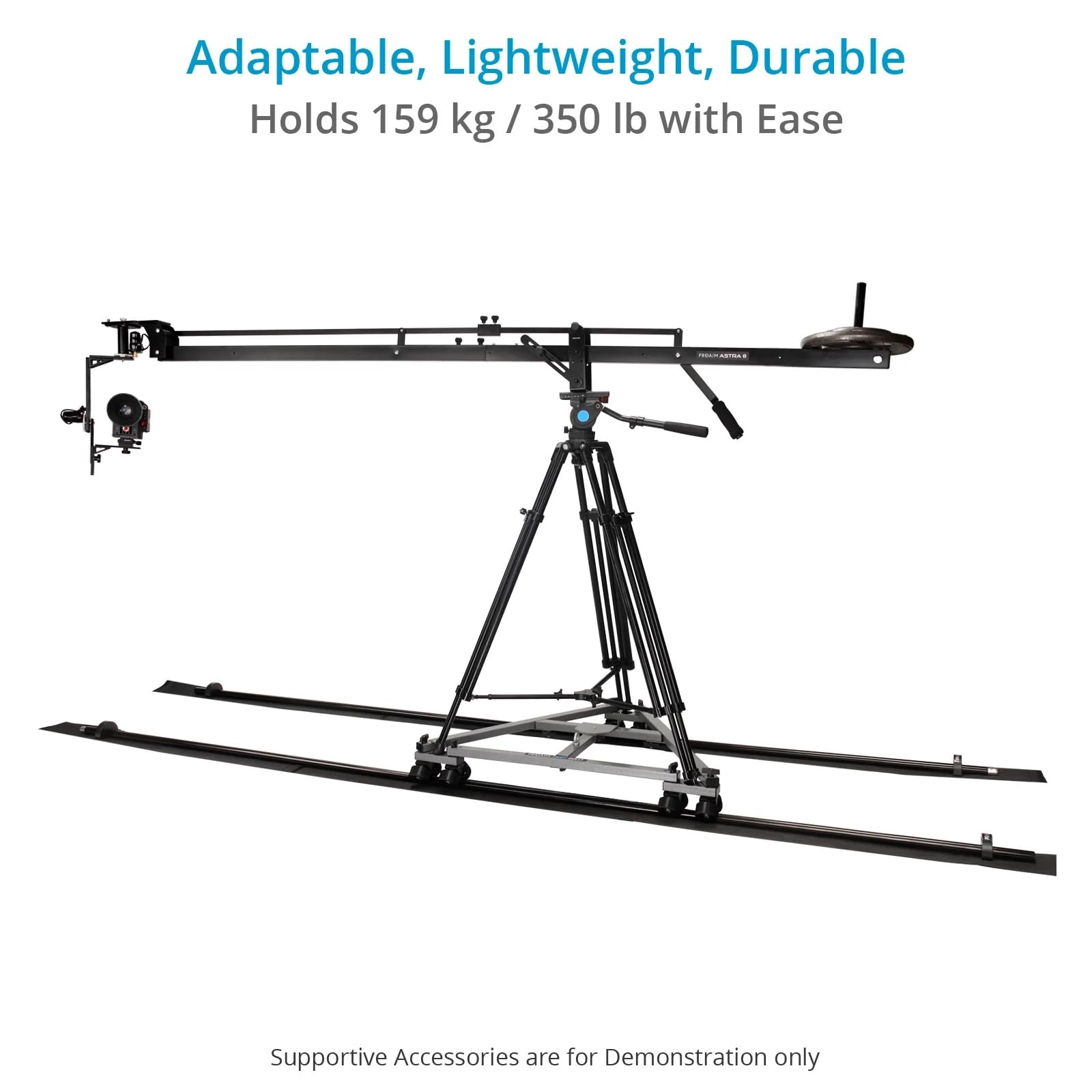 Proaim Swift Video Camera Track Dolly System For Filmmakers. 28'' Central Distance. Payload Up To 159Kg / 350Lb (Swft-Dl)