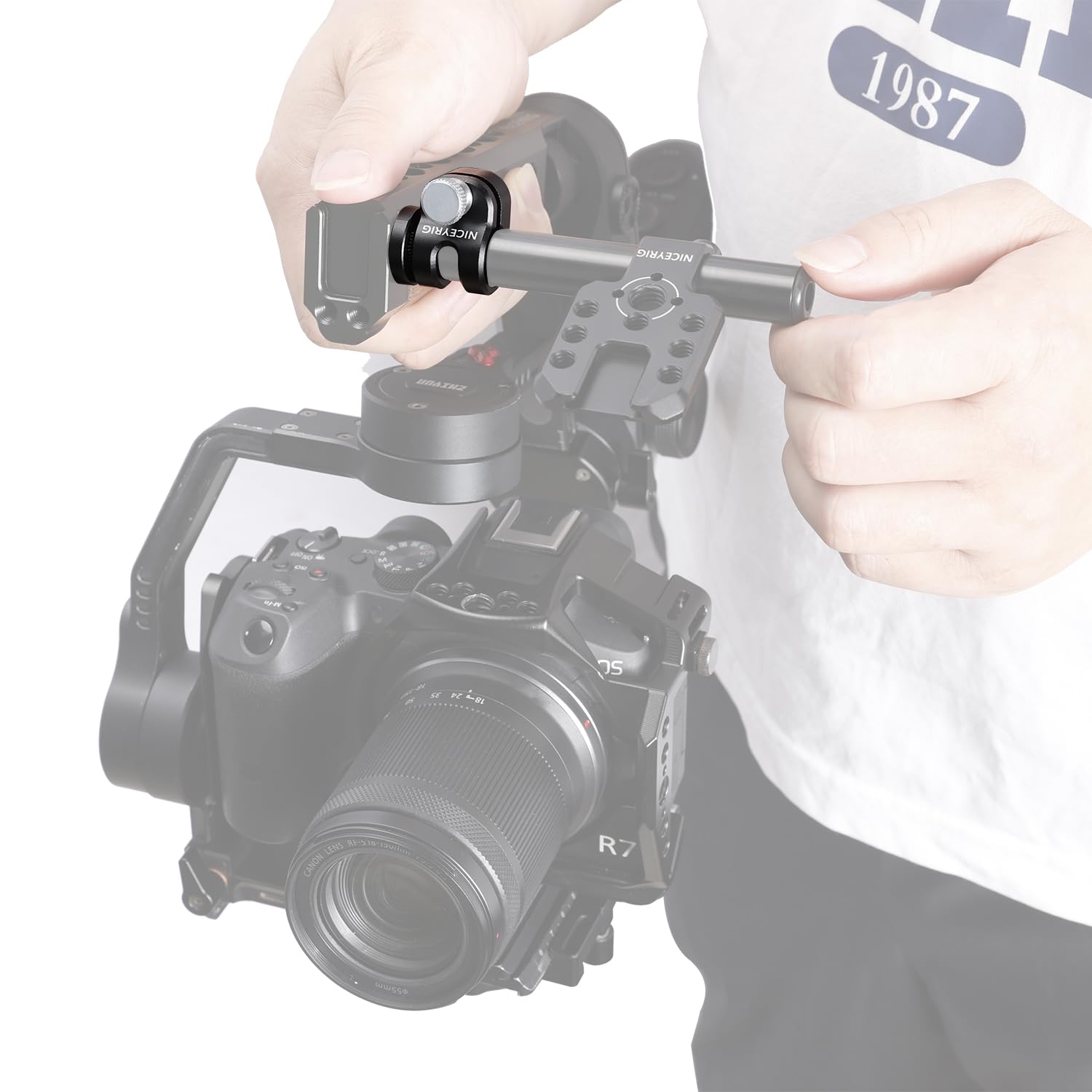 Niceyrig Ultra-Light 15Mm Rod Clamp Rail Extension For Arri / 1/4'' Locating Pin Thread, Applicable For Evf Mount, Follow Focus - 566