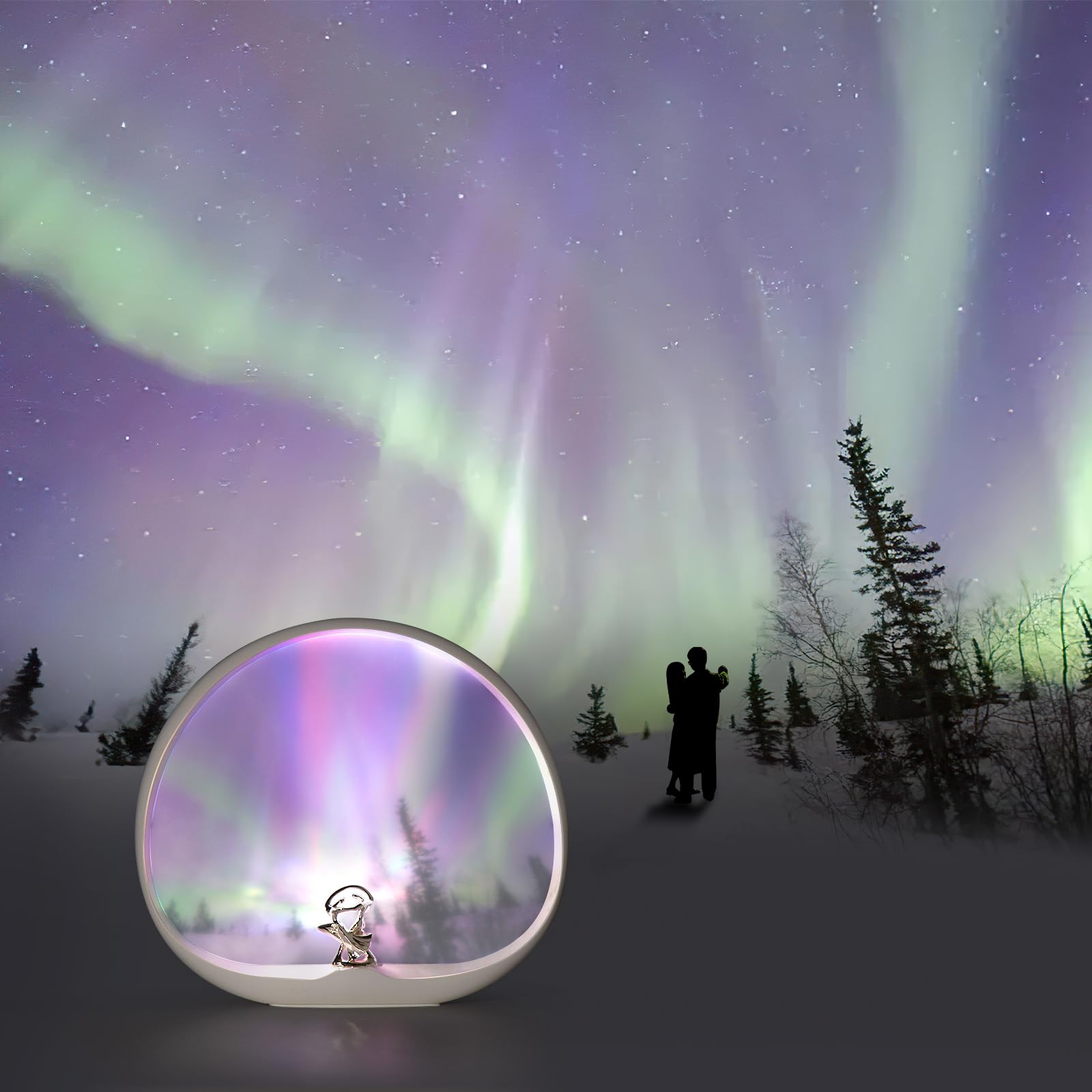 Brnewo Northern Lights Aurora Table Lamp, Multiple Colors Dynamic Touch Lights, Light Show/Decoration/Painting, Anniversary/Valentine'S/Christmas/Birthday, Bedroom Romantic And Beautiful Holiday