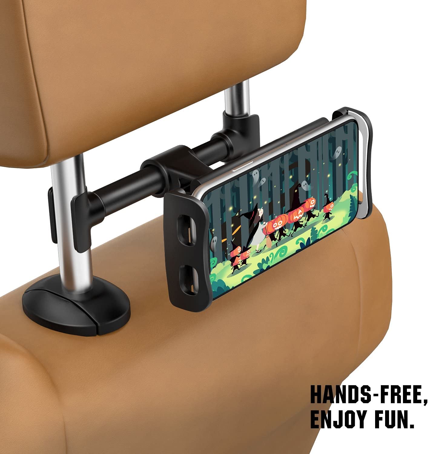Salex Car Headrest Tablet Holder. Black Car Back Seat Baby Mobile Phone Holder. Universal Baby Head Rest Bracket For Kids. Adjustable Tablet Clamp Mount For Apple Iphone, Ipad Air Mini, Samsung Tab.