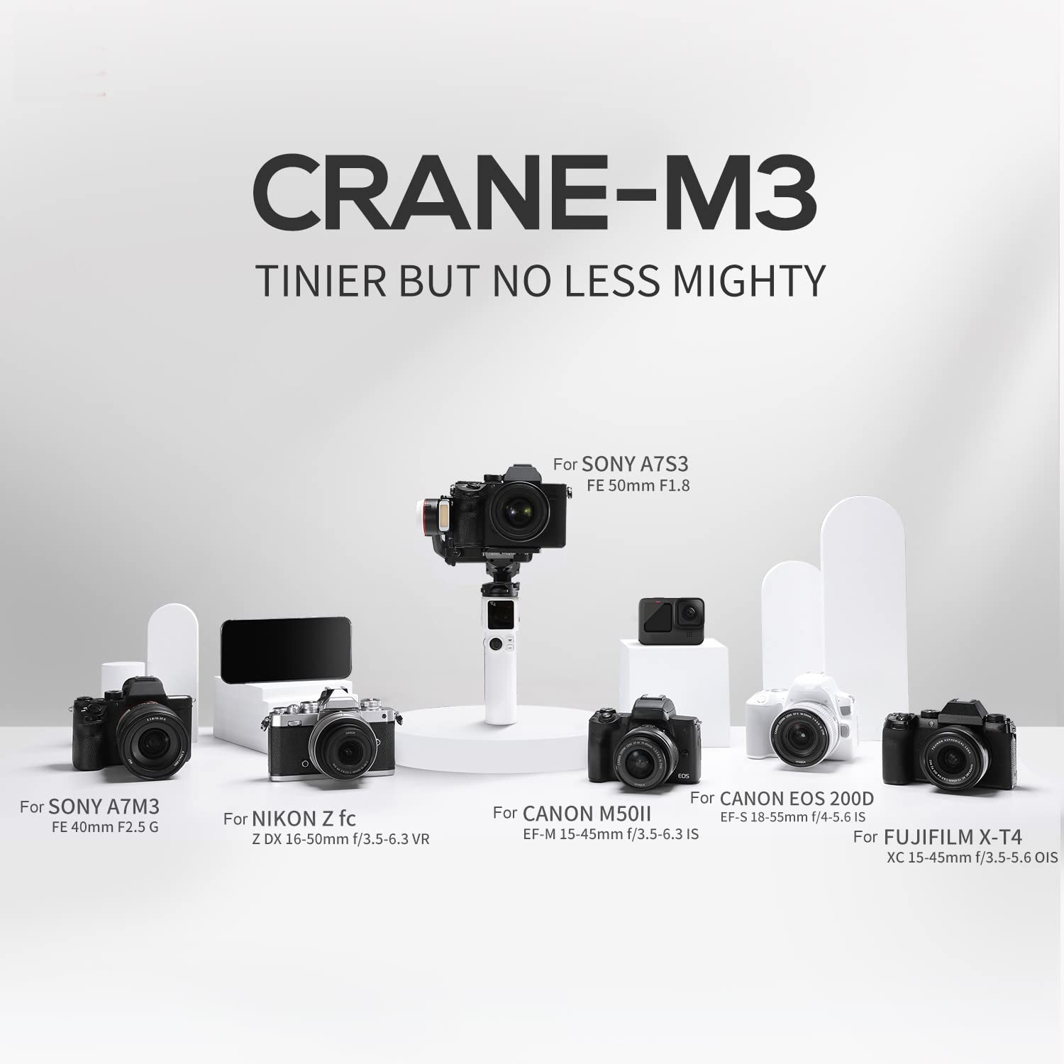 Zhiyun Crane M3 Pro Version 3-Axis Handheld Gimbal Stabilizer For Mirrorless Cameras, Compatible With Sony A6600, A6100, A6000, Rx100 M7, Gx85, For Gopro Hero10/9/8 5/6/7,Iphone 13 12 Xs-Pro Max