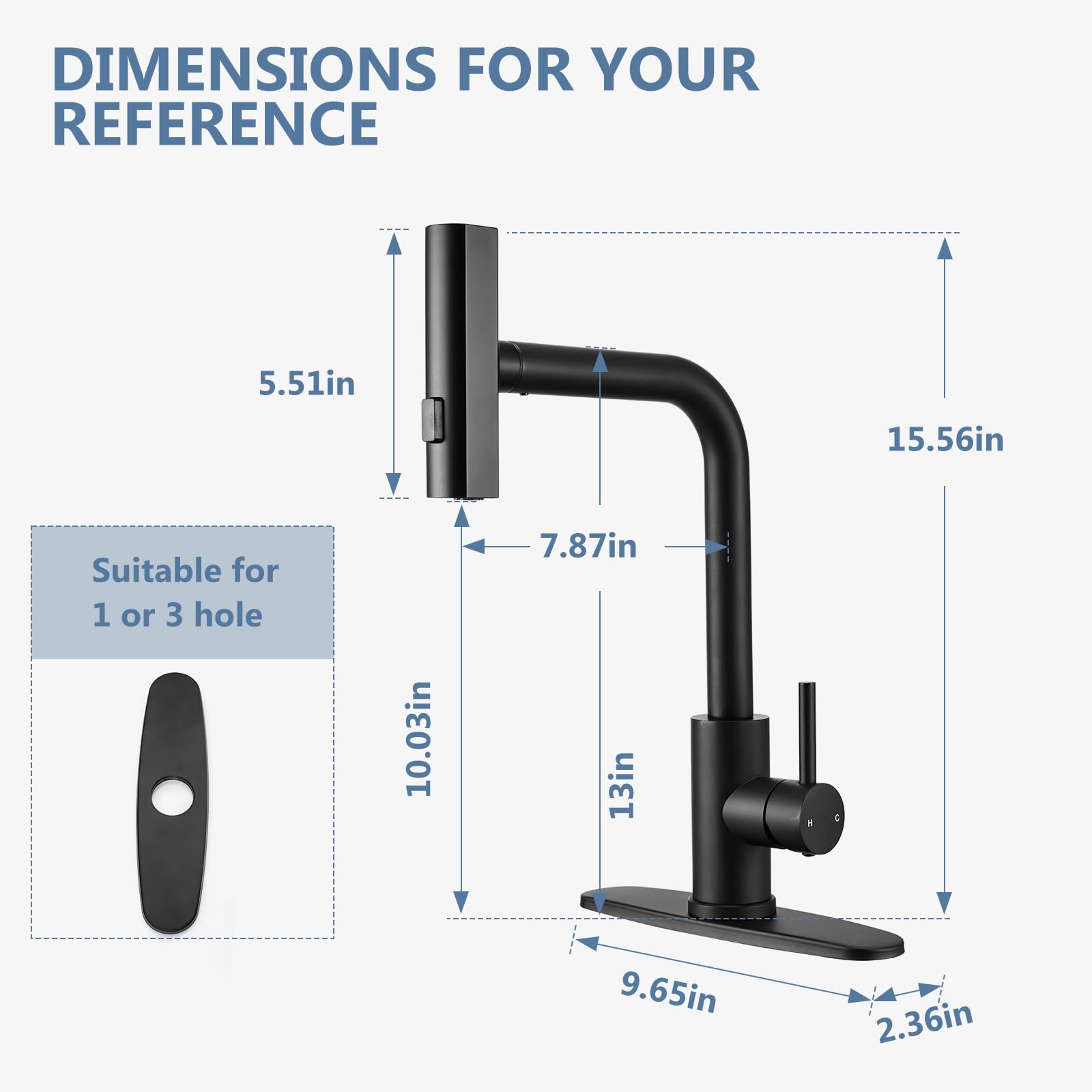 Peppermint Black Kitchen Faucet With Pull Down Sprayer Waterfall Kitchen Sink Faucet Stainless Steel Rv Matte Black Kitchen Faucets Single Handle Faucets For Kitchen Sink 1 Or 3 Hole 360° Rotatable