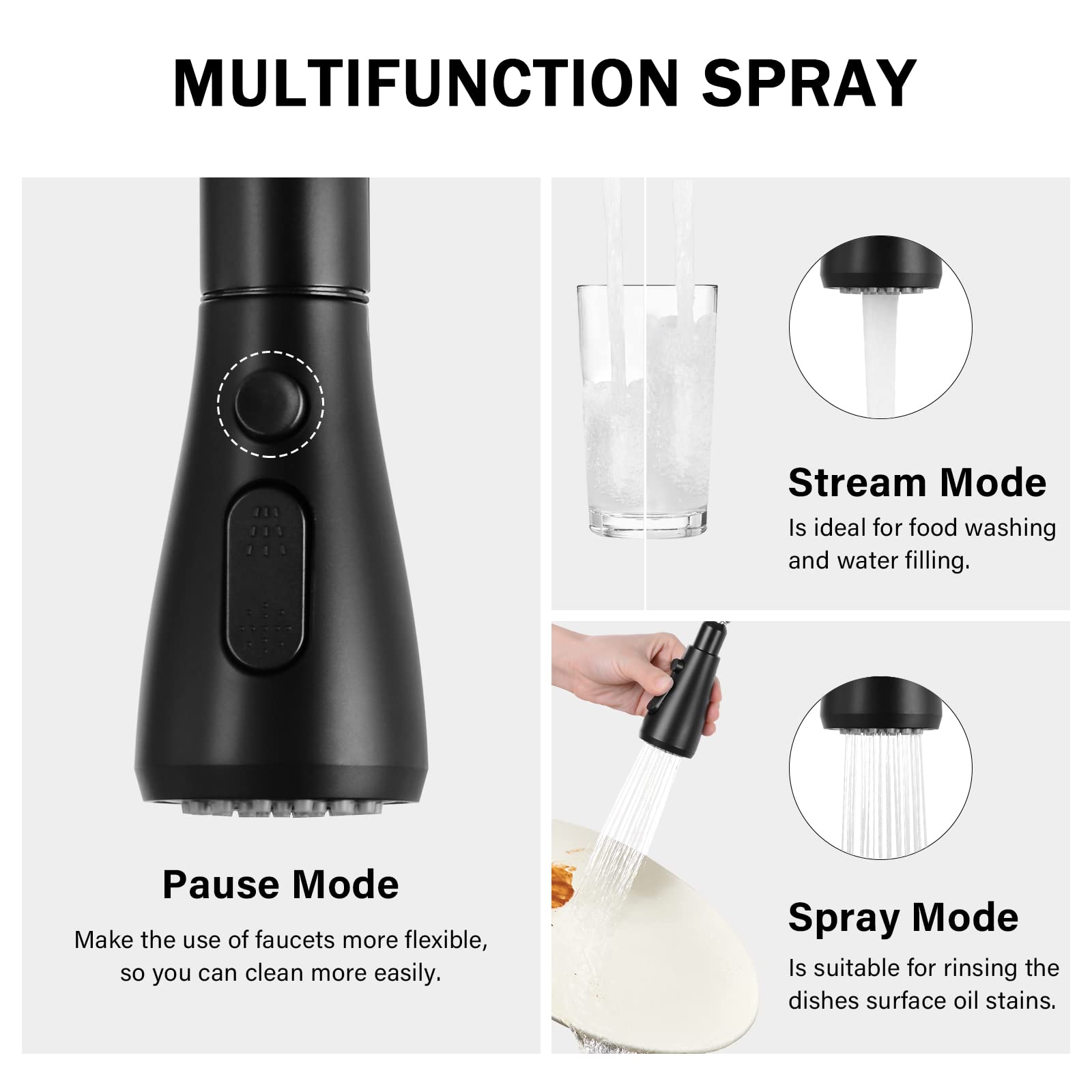Fgkq Touchless Kitchen Faucet With Pull Down Sprayer, Black High Arc Single Handle Single Hole Commercial Kitchen Sink Faucet For Bar Rv