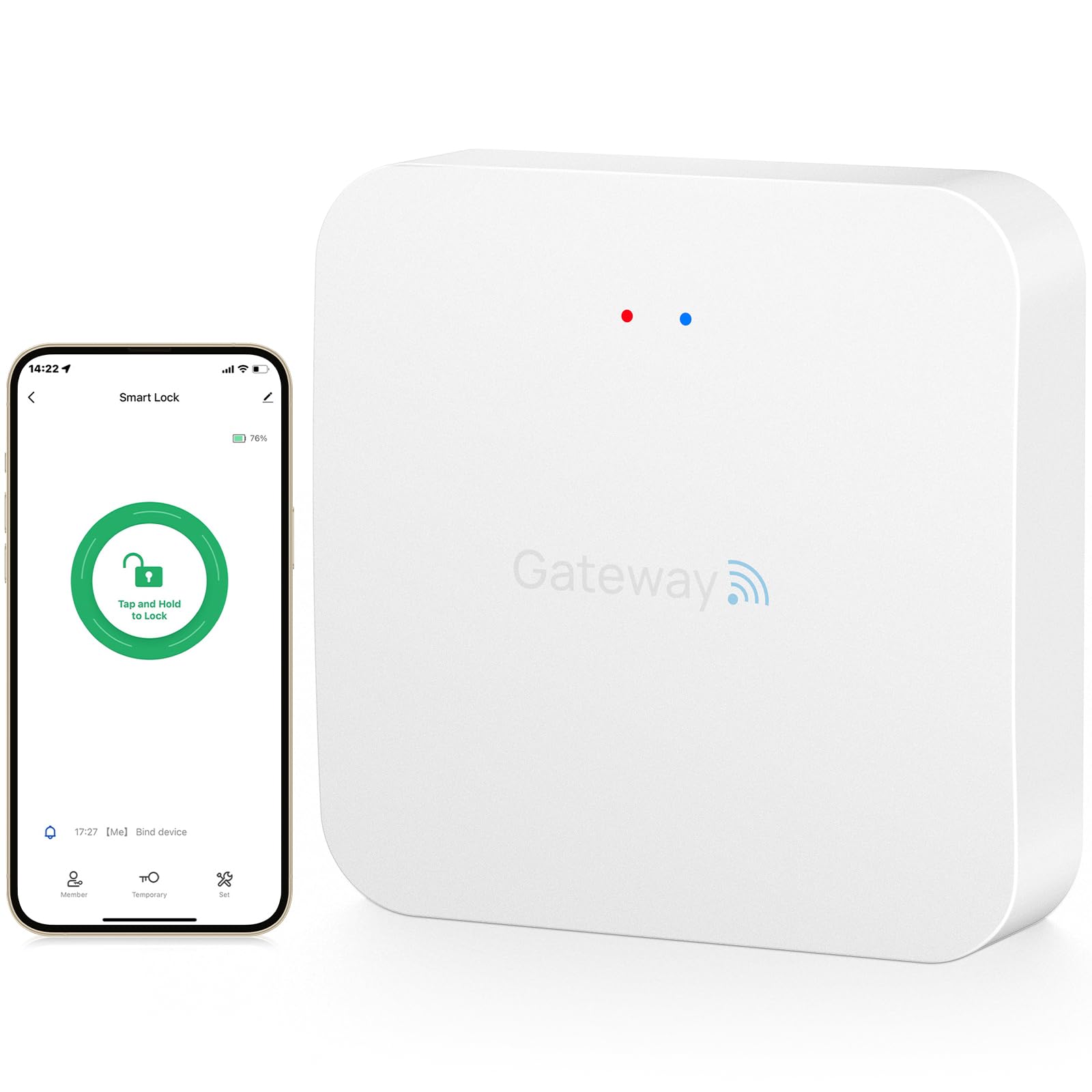 Kucacci Tuya Wifi Gateway For Z1 Z2 Q1 Smart Lock: Compatible With Smart Life, Tuya App To Remotely Control Smart Door Lock, Compatible With Alexa, Google Assistant To Voice Control(Support Wifi 2.4G)