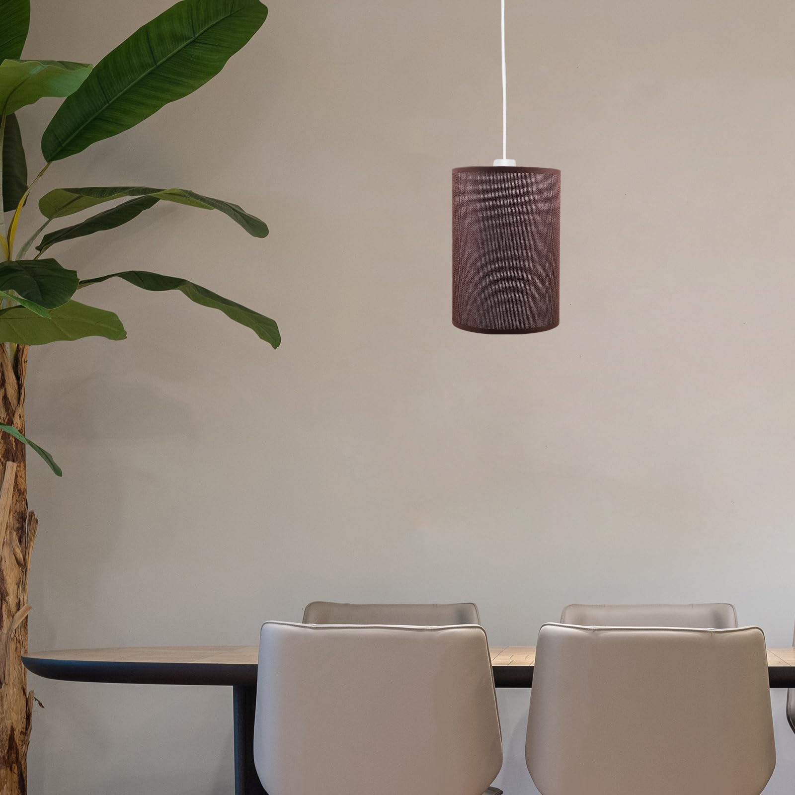 Lifkome Fabric Lampshade Table Lamp Shade Clip On Light Cage Guard Barrel Cloth Light Cover E27 Cylinder Light Shade For Table Floor Pendant Lamp
