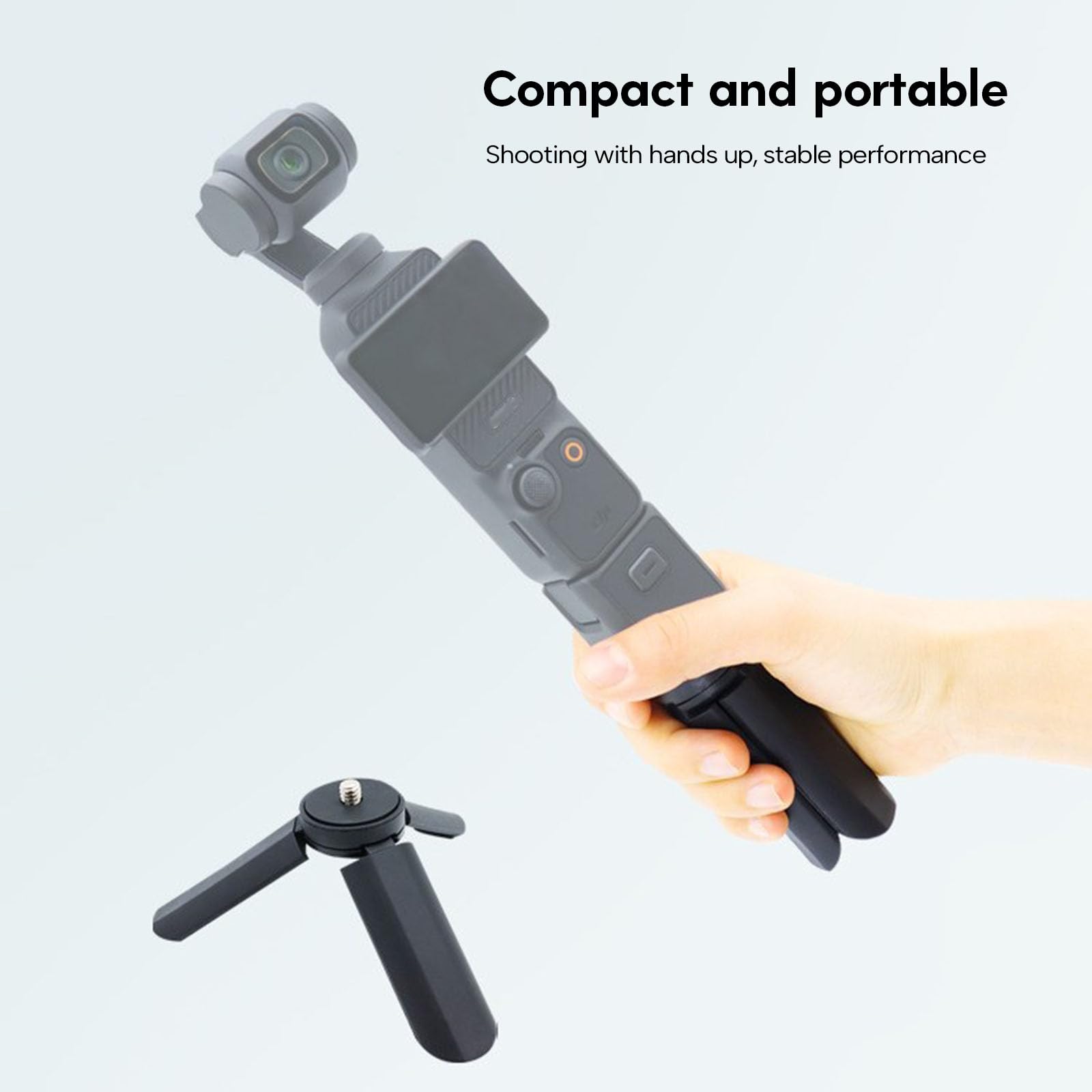 Woeifgv Portable Tripod Desktop Tripod Base For Pocket 3, Black, Abs, 1/4-20 Thread, Compact, Compatible With Camera