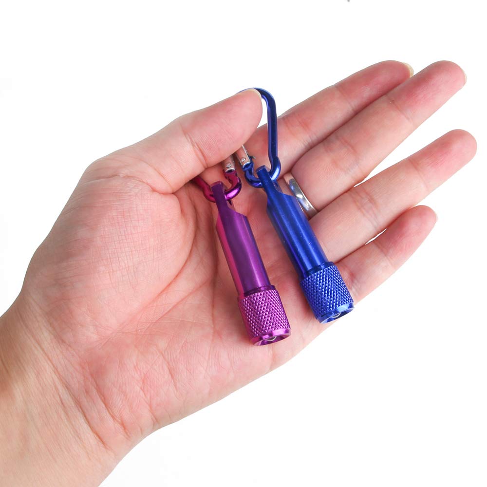 Proloso Mini Led Flashlight Keychains Portable Flashlight Keyring Carabiner Toys Bulk For Kids Party Favors Camping Hiking 15 Pcs