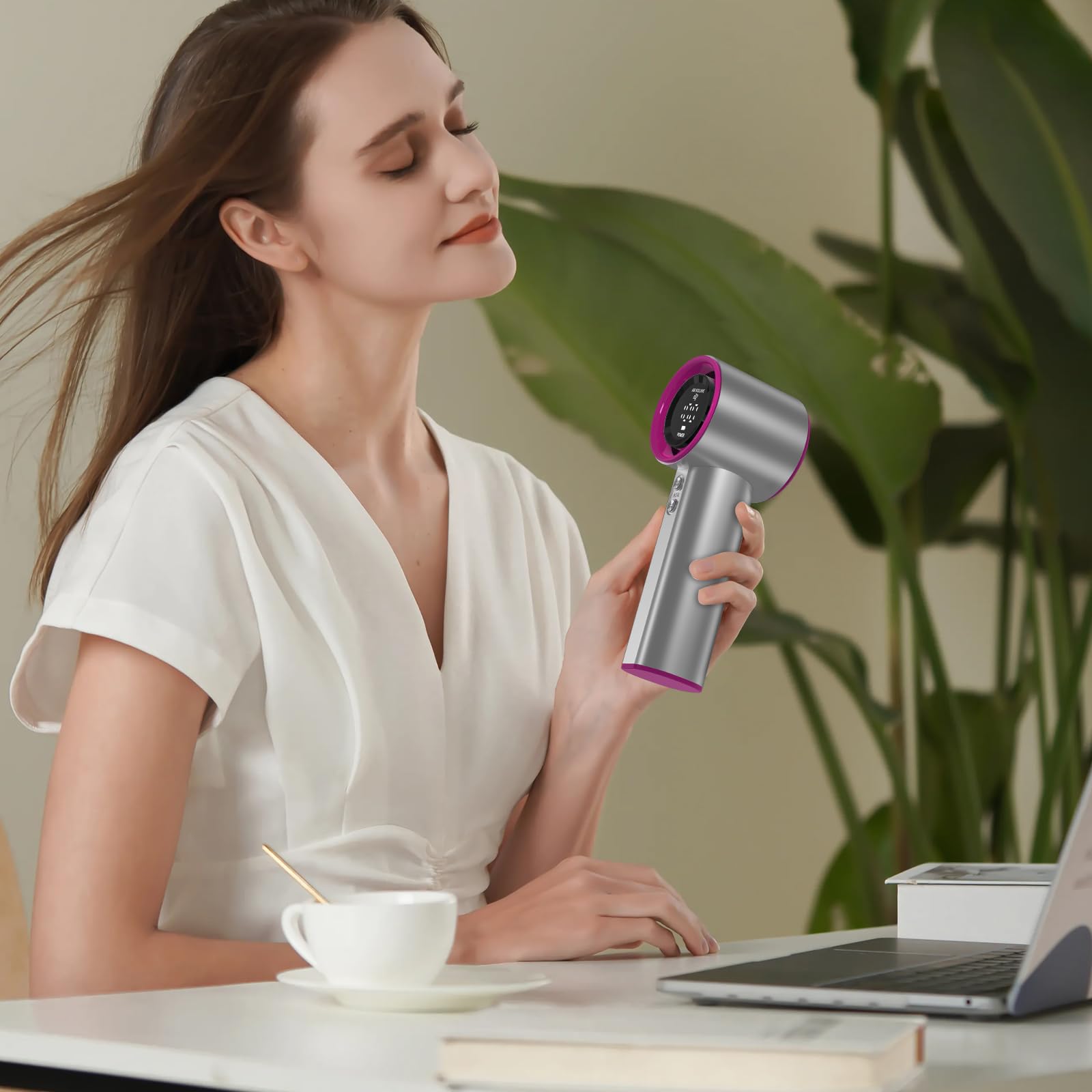 Portable Handheld Fan, Speed (1-100) Adjustable Turbo Personal, 4000Mah Battery Rechargeable Cooling